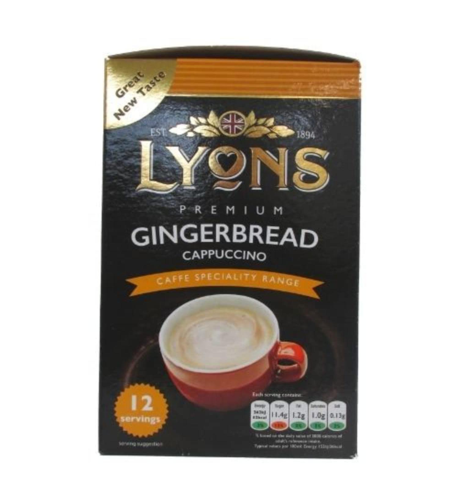 Lyons Premium Instant Coffee Bag Sachets | FabFinds Assorted Gift Mug (Gingerbread Cappuccino 8X 12Sachets) - Buy Online on SooperMarket.com