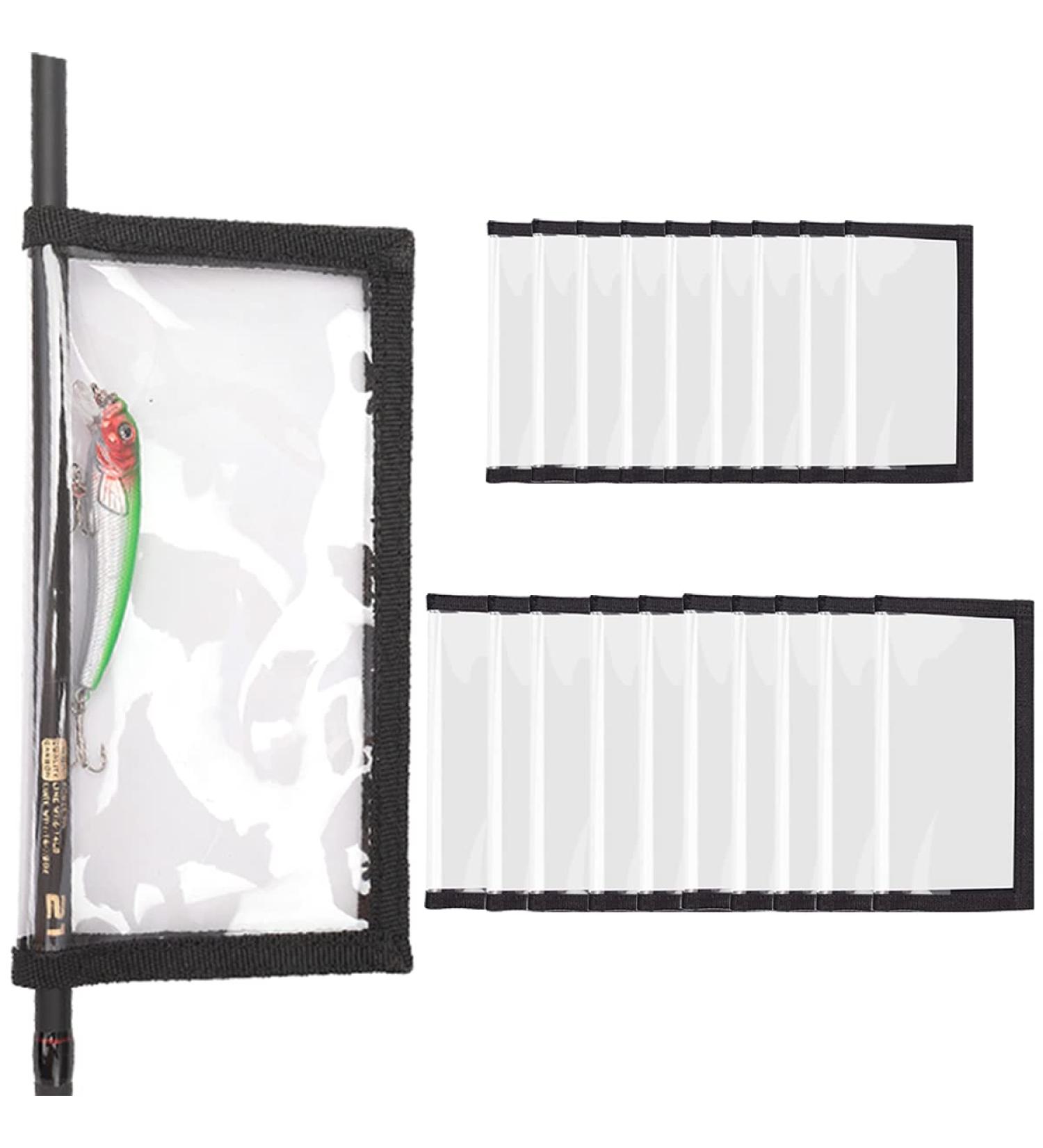 PFLERSO 20pcs Fishing Lure Wraps - Clear PVC Hook Covers for Safe Bait Storage | 2 Sizes - Protect Children, Pets, and Fishermen - Buy Online on SooperMarket.com