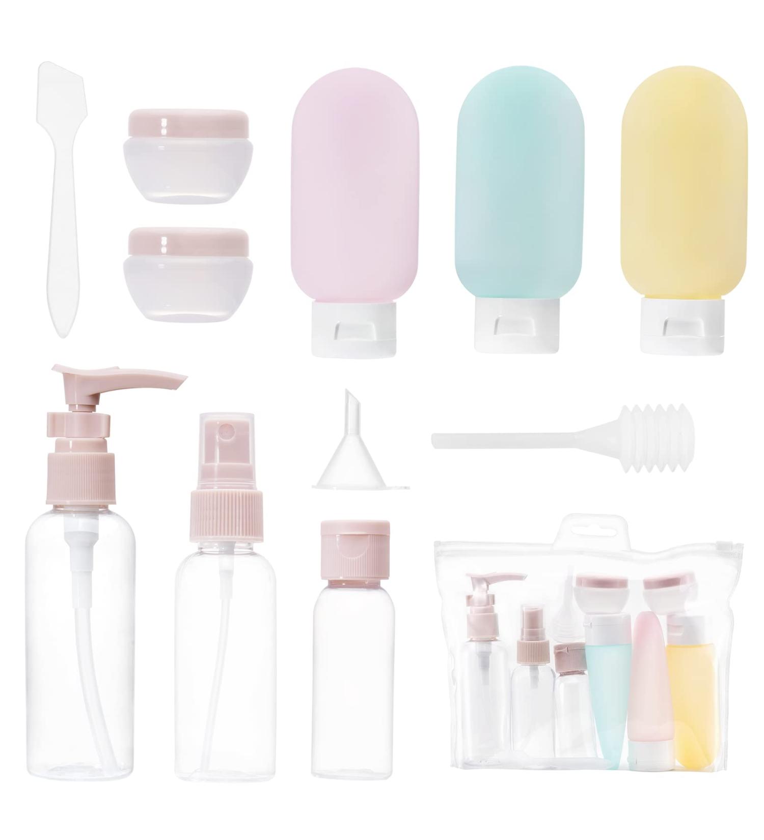 11-Piece Travel Bottle Set | 30/50/60/80ml Containers for Cosmetics Sprays & Creams | Portable Travel Accessories - Buy Online on SooperMarket.com