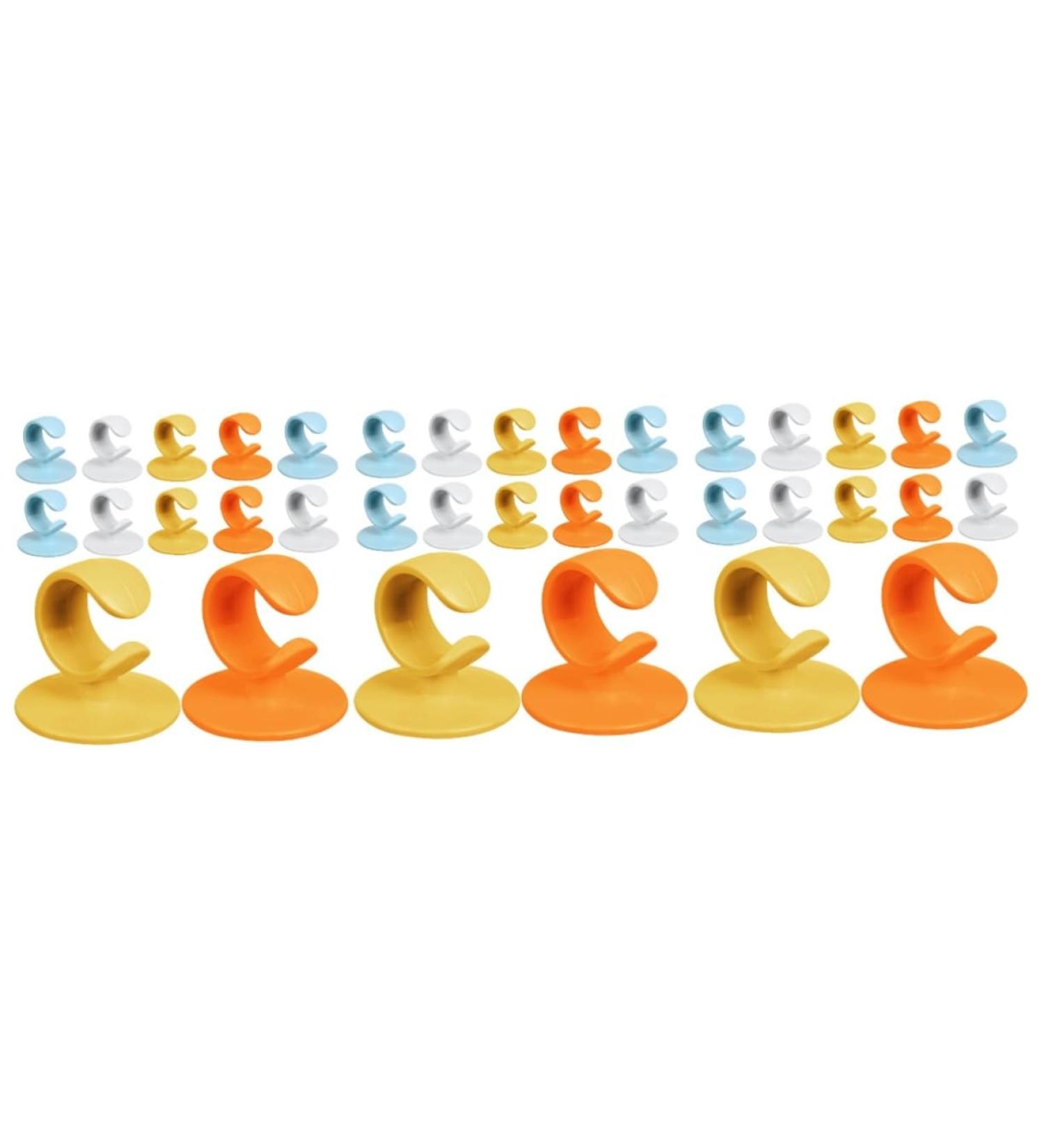 Cabilock 36-Piece Self-Adhesive Wall Hooks - Silicone & ABS Nail Hooks for Easy Hanging | No Punching Required Ideal for Home & Bathroom Use - Buy Online on SooperMarket.com