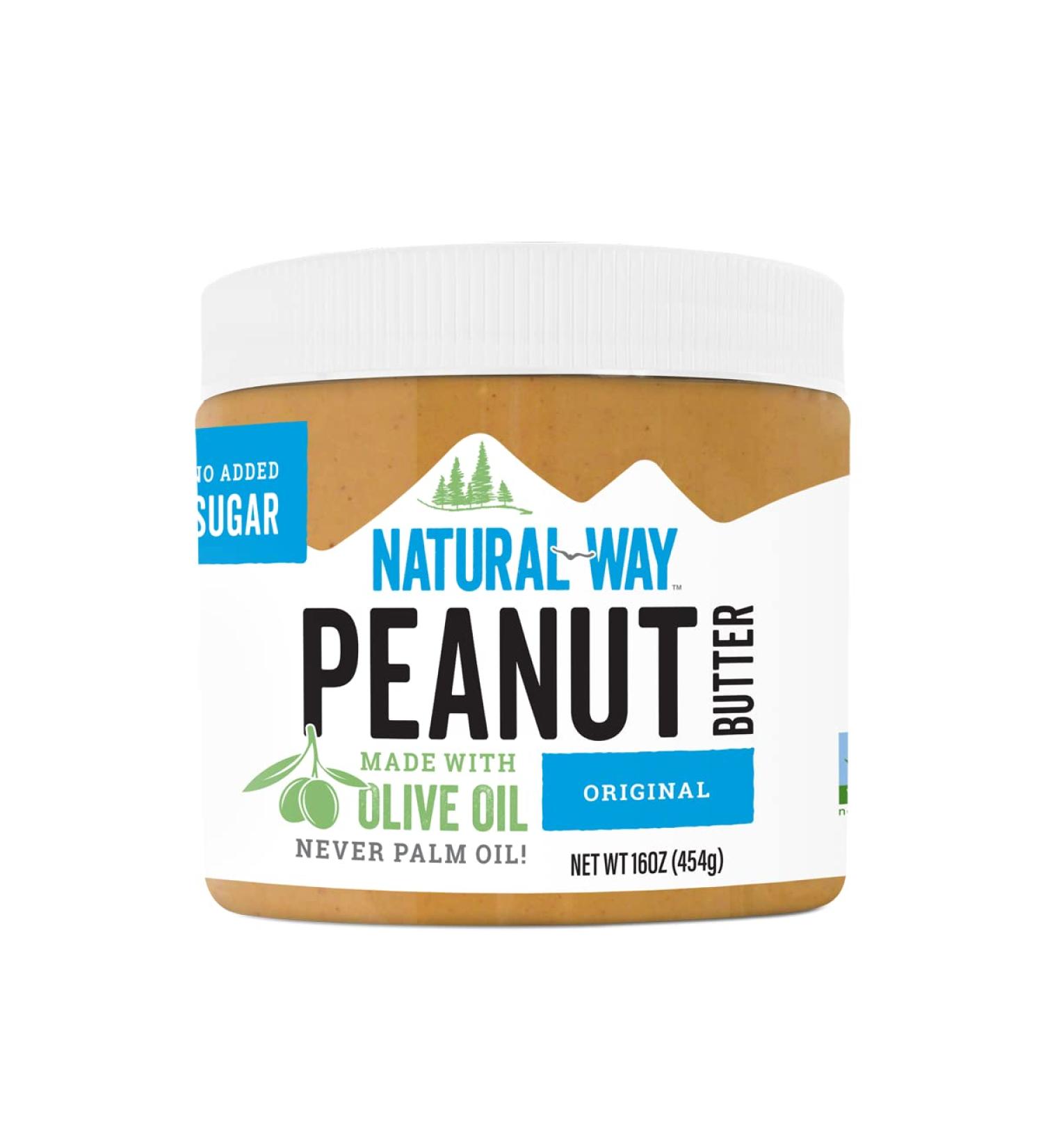 Natural Way Peanut Butter Original 16oz Jar - Made with Olive Oil, Non-GMO & Gluten Free - Buy Online on SooperMarket.com