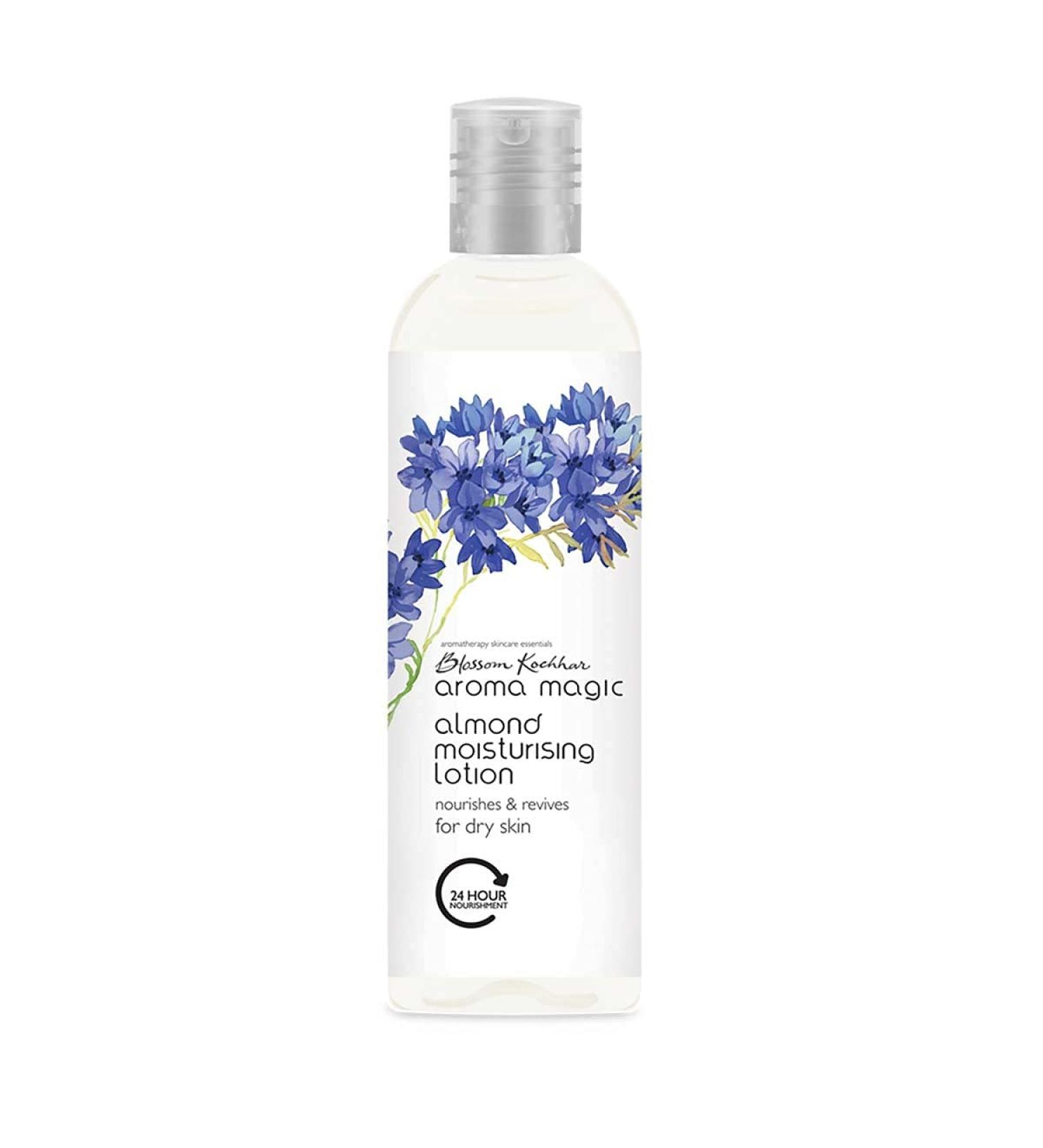 Aroma Magic Almond Moisturizing Lotion with SPF 15 | Rejuvenating Face & Body Moisturizer | Revives Dull Skin | Nourishes Dry Skin | 3.38 Fl Oz (100ml)