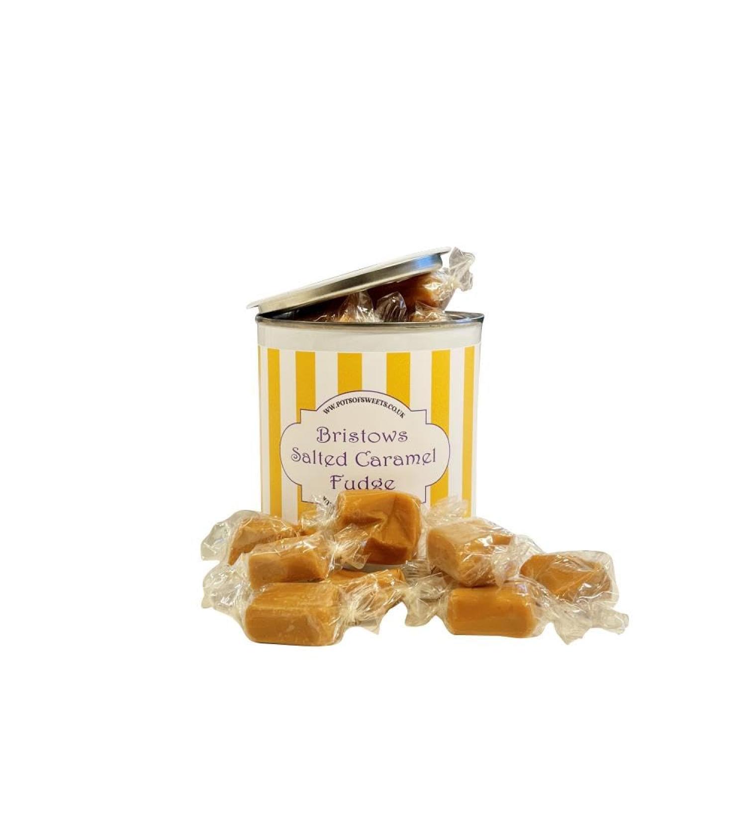 Personalized Customise With Your Own Message 250g Paint Pot Tin of Bristow's Salted Caramel Fudge - Buy Online on SooperMarket.com