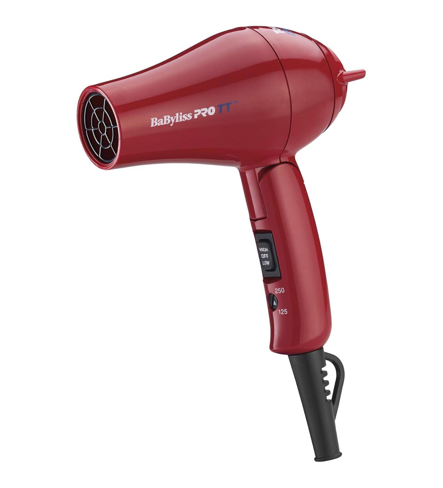 BaBylissPRO Tourmaline & Titanium Micro Travel Hairdryer with folding handle