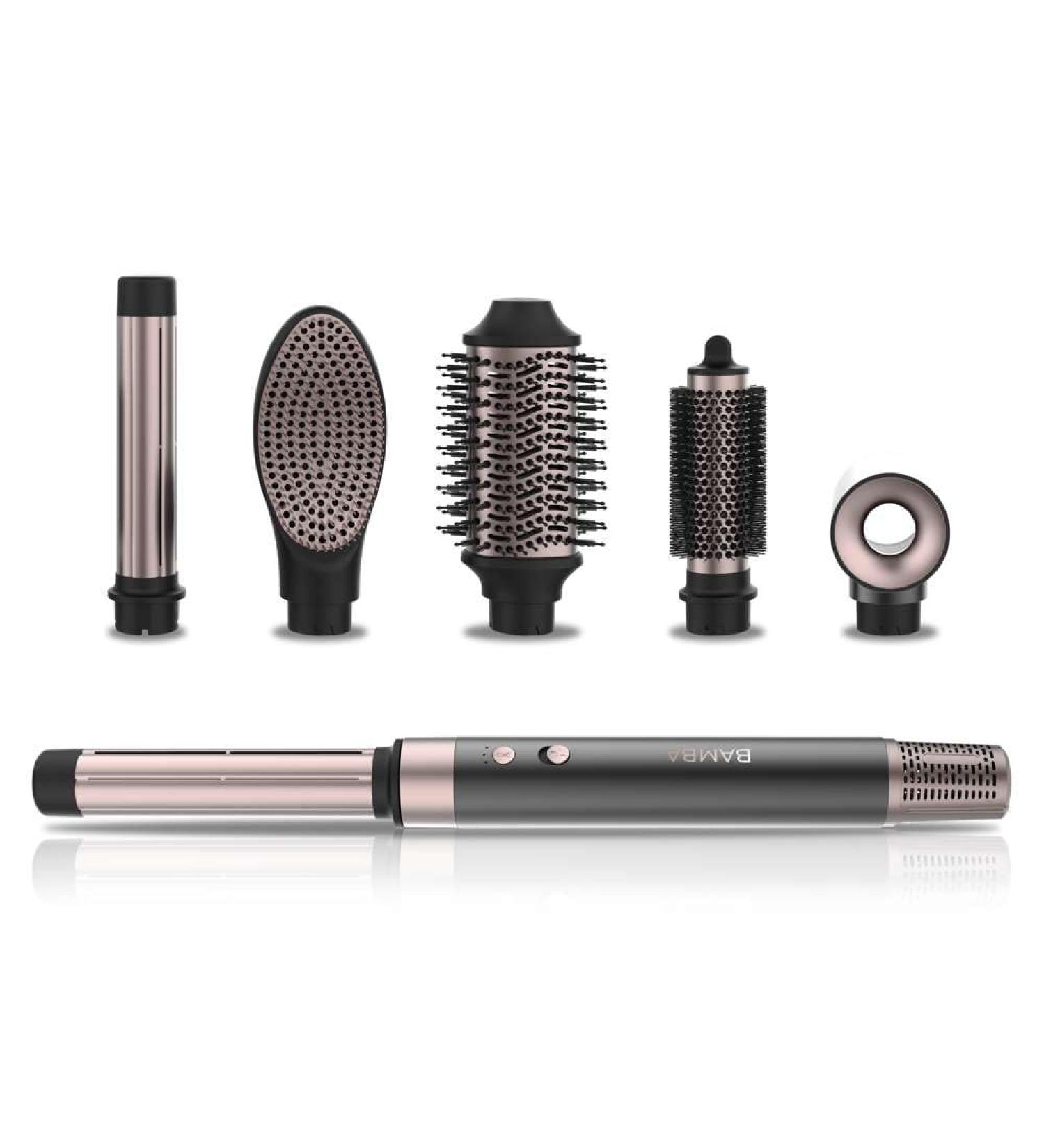 Cecotec Bamba CeramicCare Supersonic 6-in-1 Air Brush | 6 Interchangeable Heads | Ceramic Coating | 2 Speeds & 3 Temperatures - Black - Buy Online on SooperMarket.com