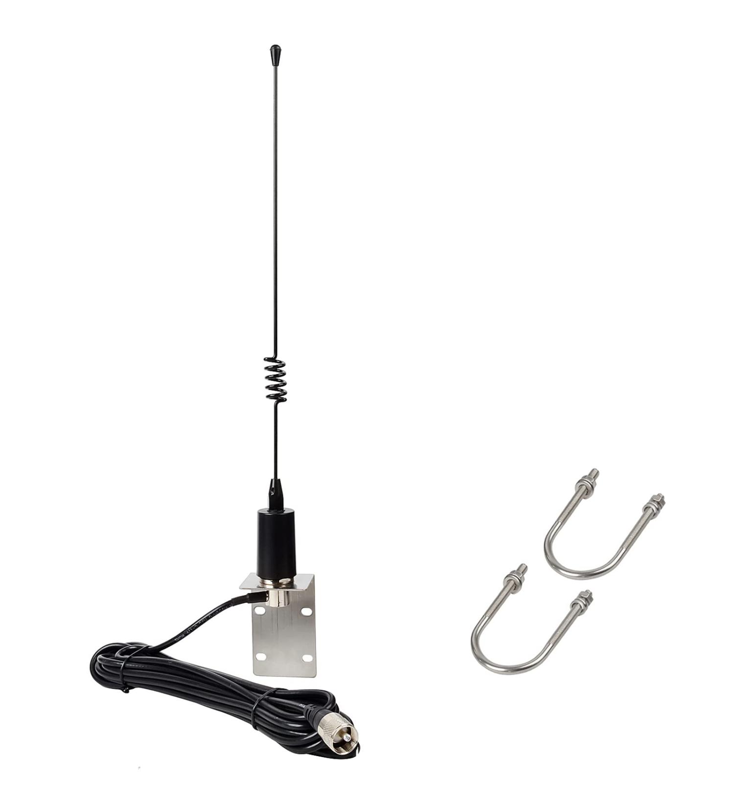 UAYESOK 15 Inch Stainless Steel Marine VHF Antenna for Cobra, Icom, Uniden, Standard Horizon Radio - Low Profile Design with 16.4ft Coaxial Cable - Buy Online on SooperMarket.com