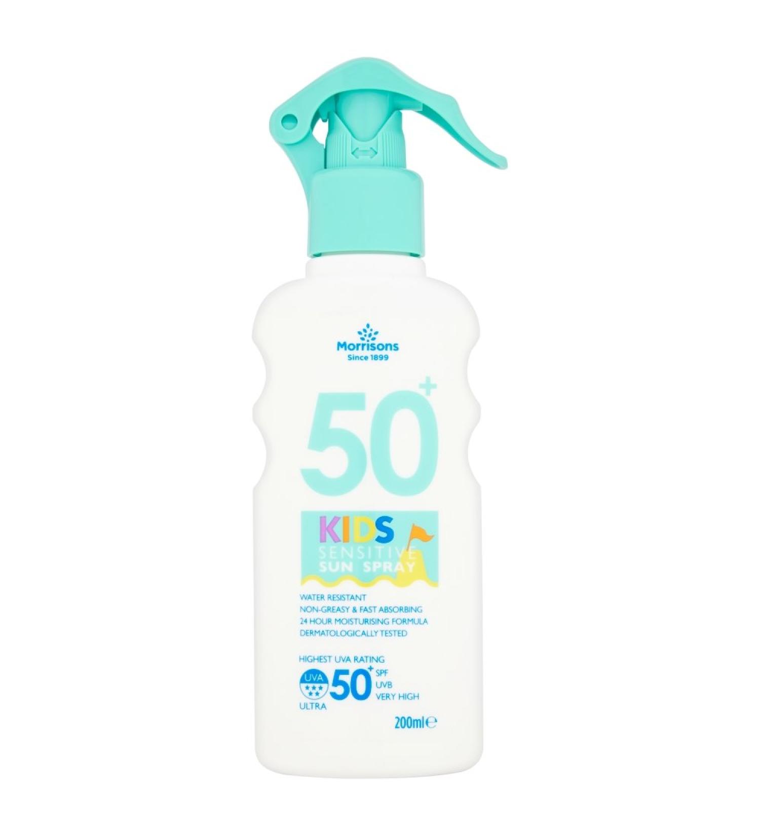 Morrisons Kids Sensitive Sun Spray Spf50+ 200 ml