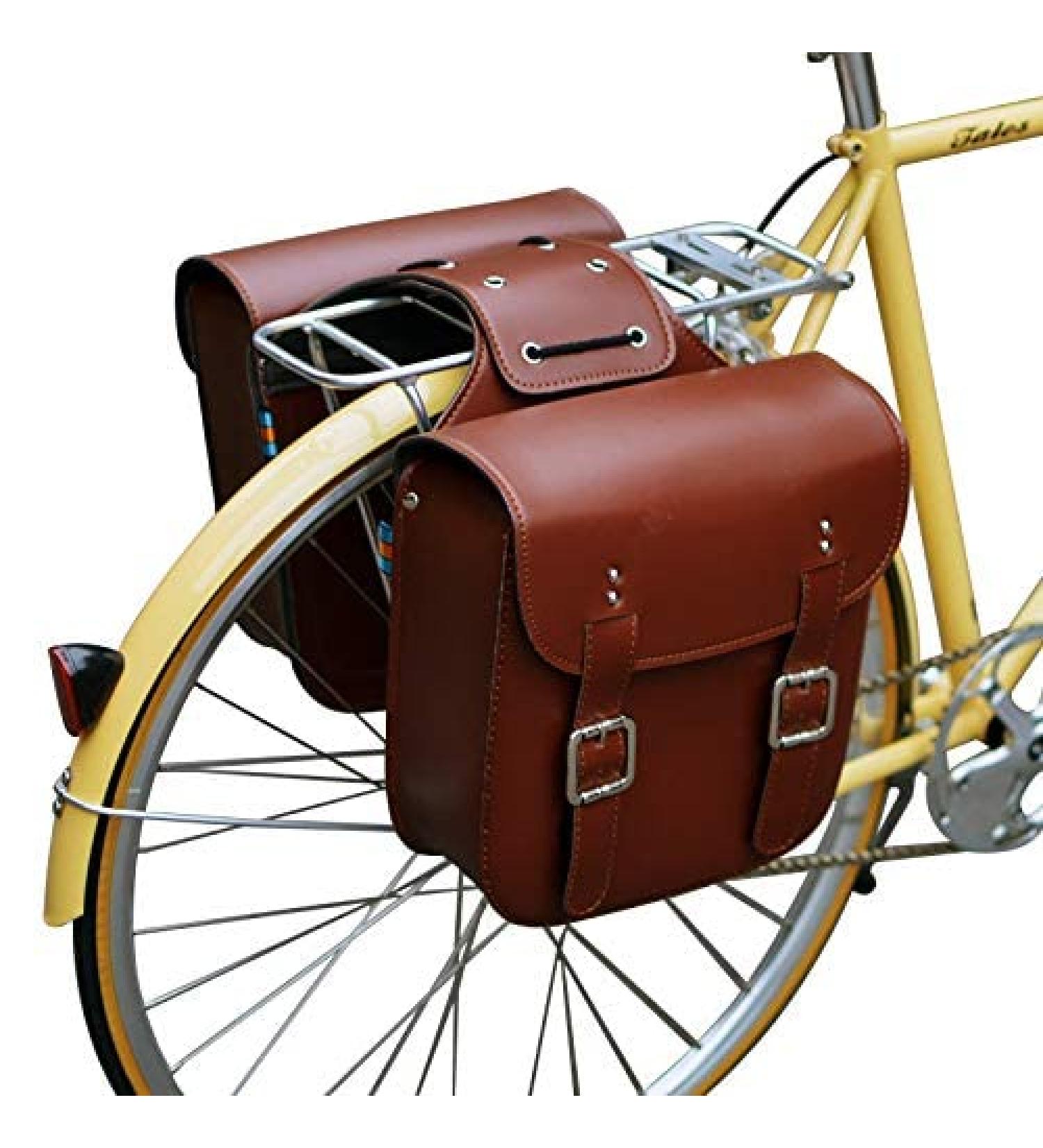 SENQI Retro Bicycle Rack Bag - Leather Rear Seatpost Bag for Vintage Bikes - Brown - Buy Online on SooperMarket.com