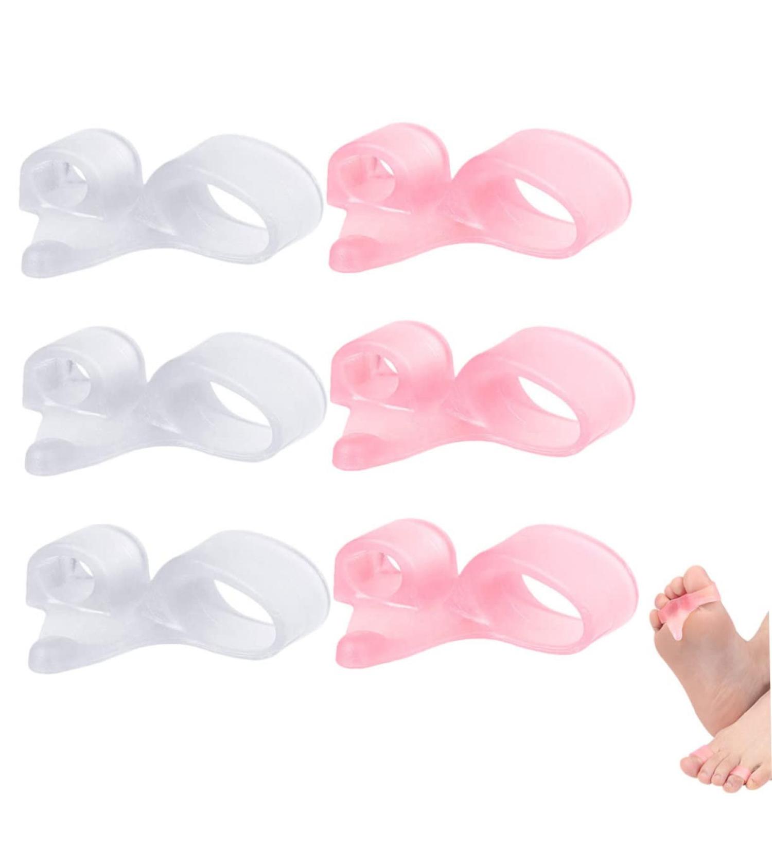 FOMIYES Double Hole Toe Splitter Hammer Straightener & Pedicure Tools - 12pcs | Bunion Orthopedic Toe Separator & Foot Valgus Protector - 5.6x2cm - Buy Online on SooperMarket.com