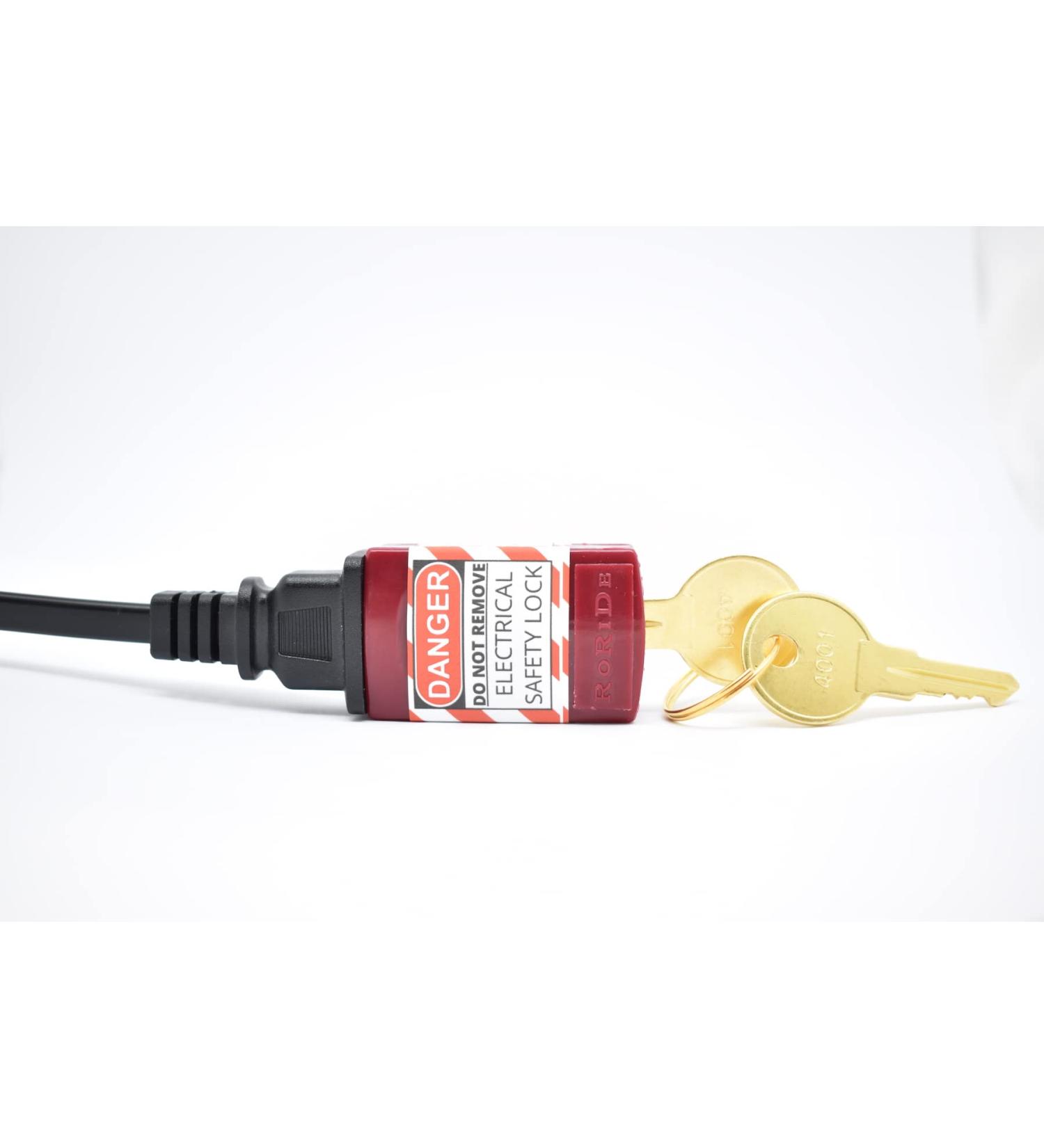 Roride Electrical Power Cord Plug Lock Device-Electrical Safety Baby Proofing Toddler Proofing Teen Proofing-OSHA Plug Lockout Approved-Prevent Dangerous Home Appliance Power Tool Injuries (RRKA) Red RR Key Alike (RRKA) - Buy Online on SooperMarket.com