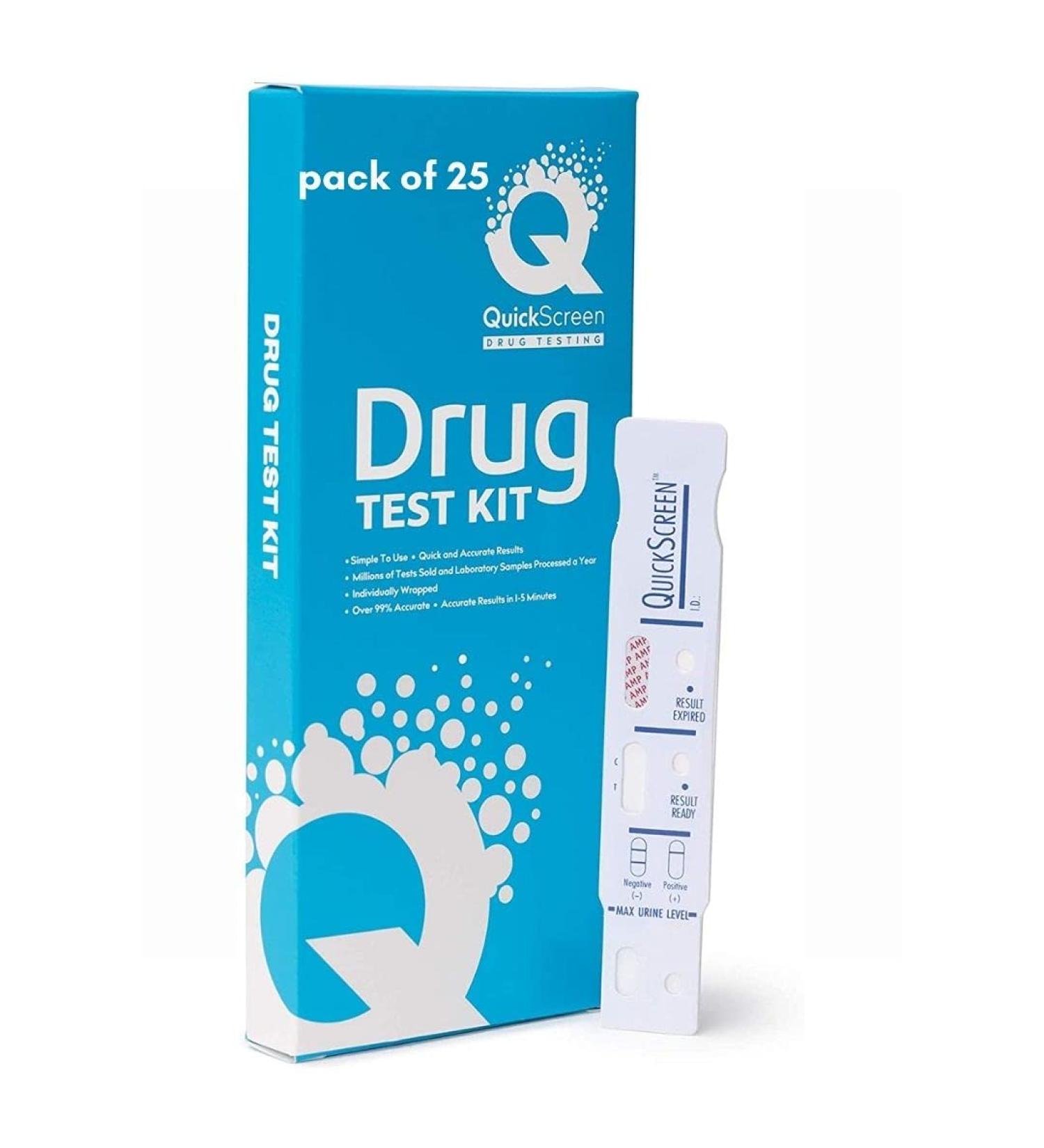 QuickScreen Single Panel Amphetamine Drug Test 25 - Fast and Accurate Detection - Buy Online on SooperMarket.com