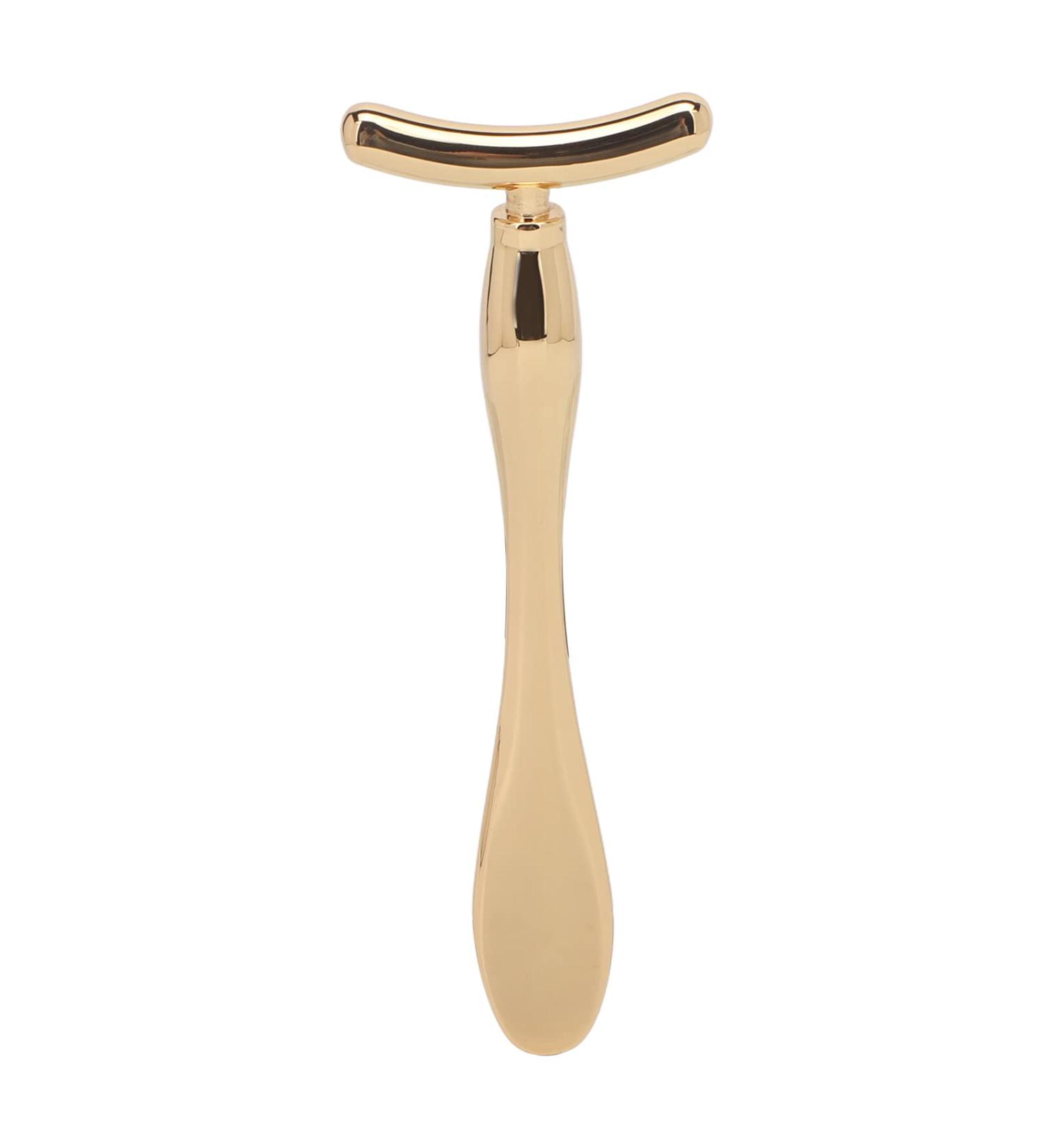 Eye Cream Massage Stick - T-Shaped Zinc Alloy Applicator for Puffiness Reduction - Gold Facial Massager - Buy Online on SooperMarket.com