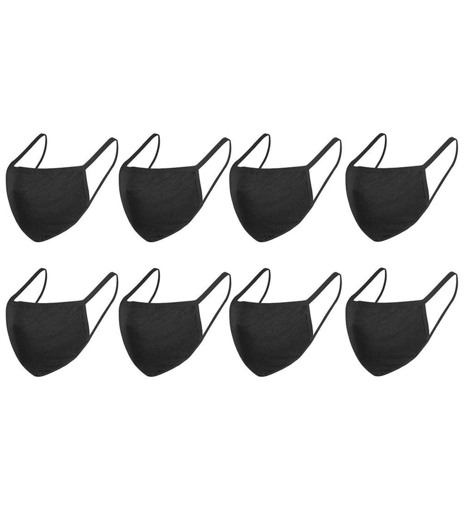 Reusable Black Cotton Face Masks - 8 Pack | Fashionable & Washable | Eco-Friendly Protection - Buy Online on SooperMarket.com