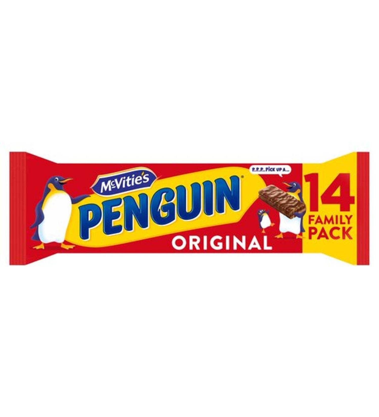 McVitie's Penguin Original Bars Family Pack 14 x 24.6 g (344.4g) Chocolate 14 Count (Pack of 1)
