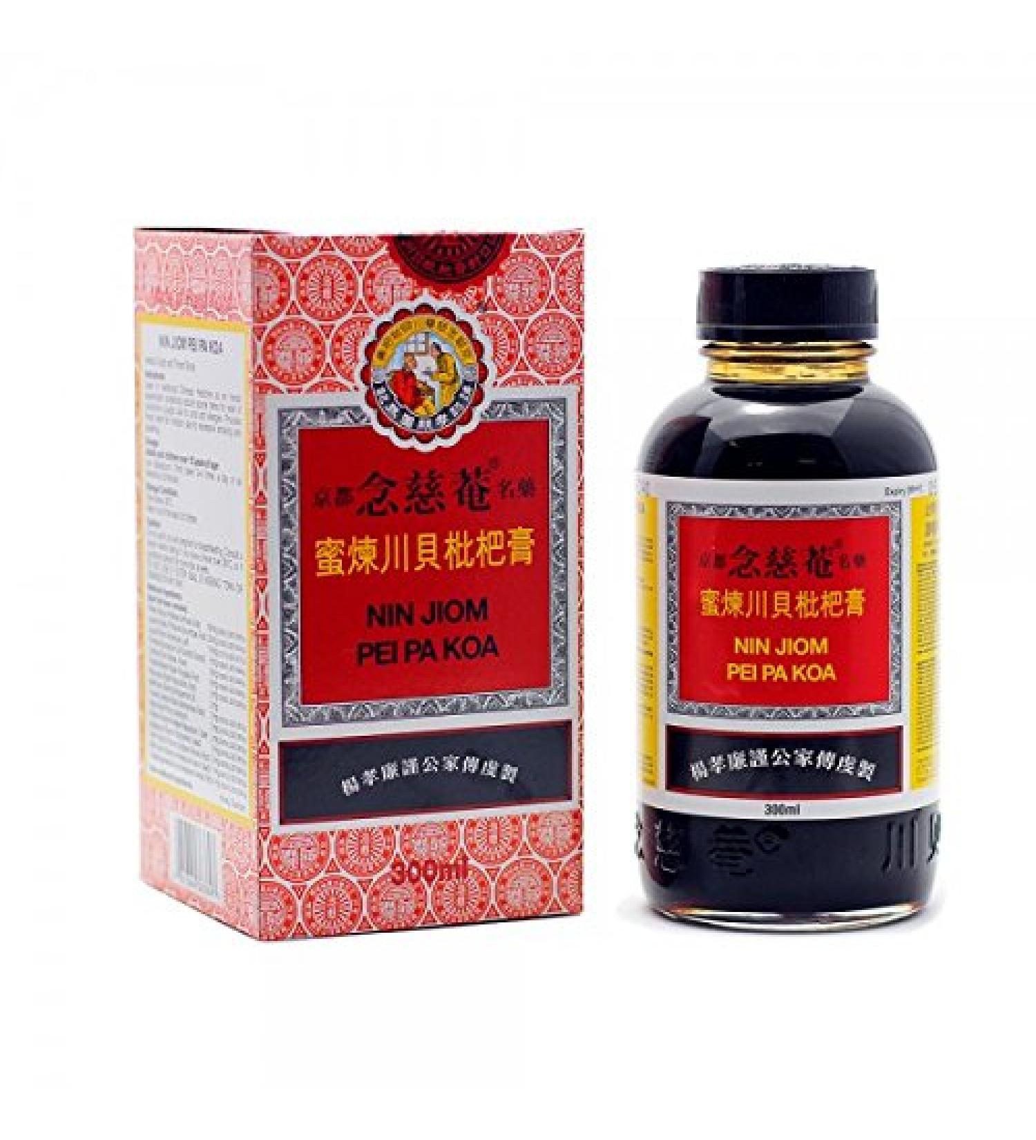 Nin Jiom Pei Pa Koa Coughs and Throat Syrup with Plant Extracts 300ml
