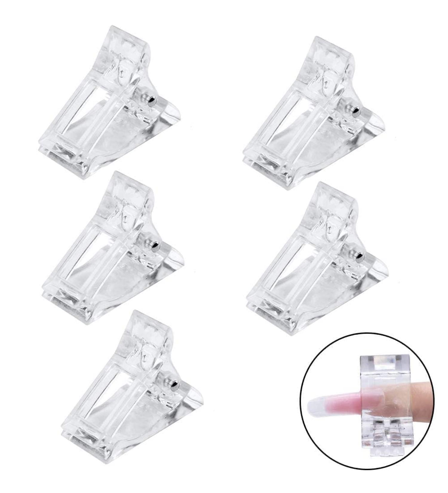 Nuoshen 5pcs Transparent Nail Tips Clip Poly Gel Builder Kit - Manicure Tools for Quick & Easy Nail Extension - UV LED Friendly - Buy Online on SooperMarket.com
