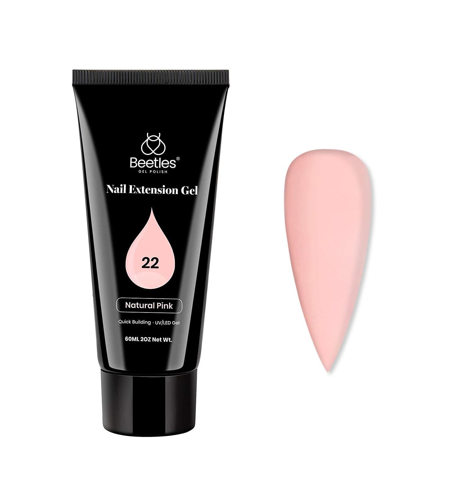 Beetles Poly Extension Gel 60g - Natural Pink Jelly Gel Builder for Trendy Nail Art Design - Salon Quality DIY at Home - Christmas Nails Gifts for Women - Buy Online on SooperMarket.com