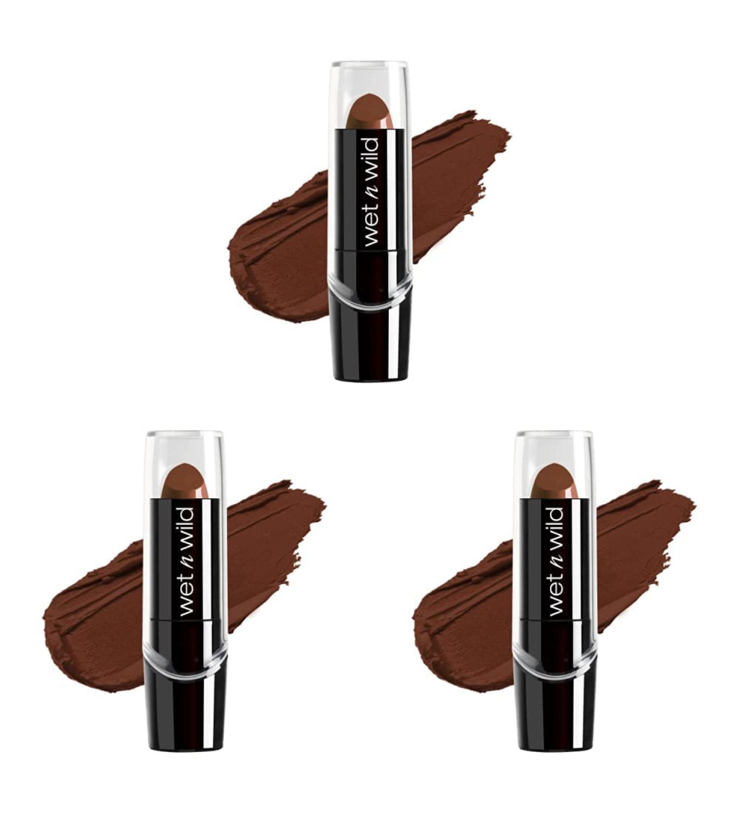 Wet n Wild Silk Finish Lipstick - Mink Brown (Pack of 3) | Hydrating & Rich Color - Buy Online on SooperMarket.com