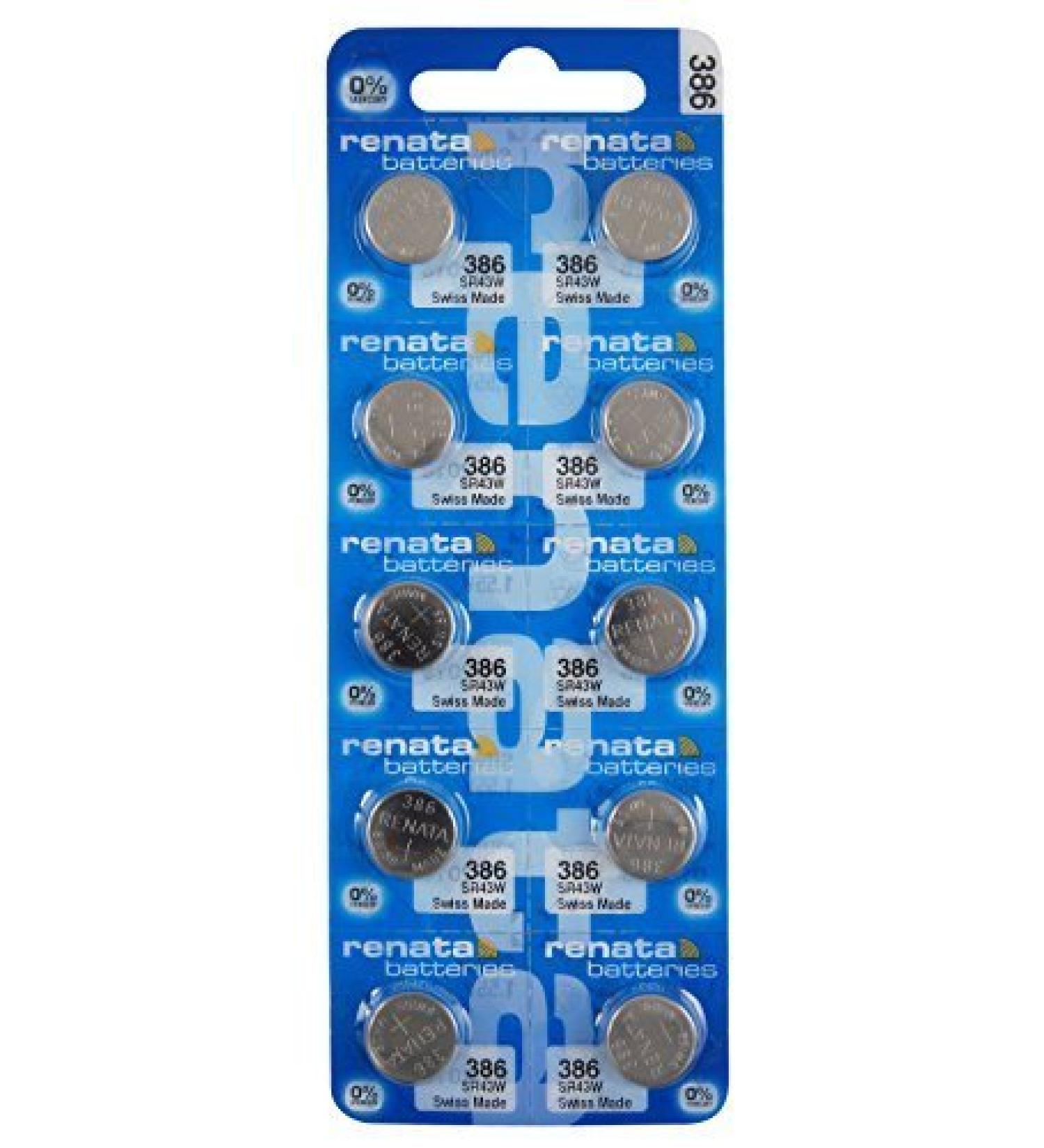 Renata Watch Battery 386 (Package of 10) by JewelrySupply