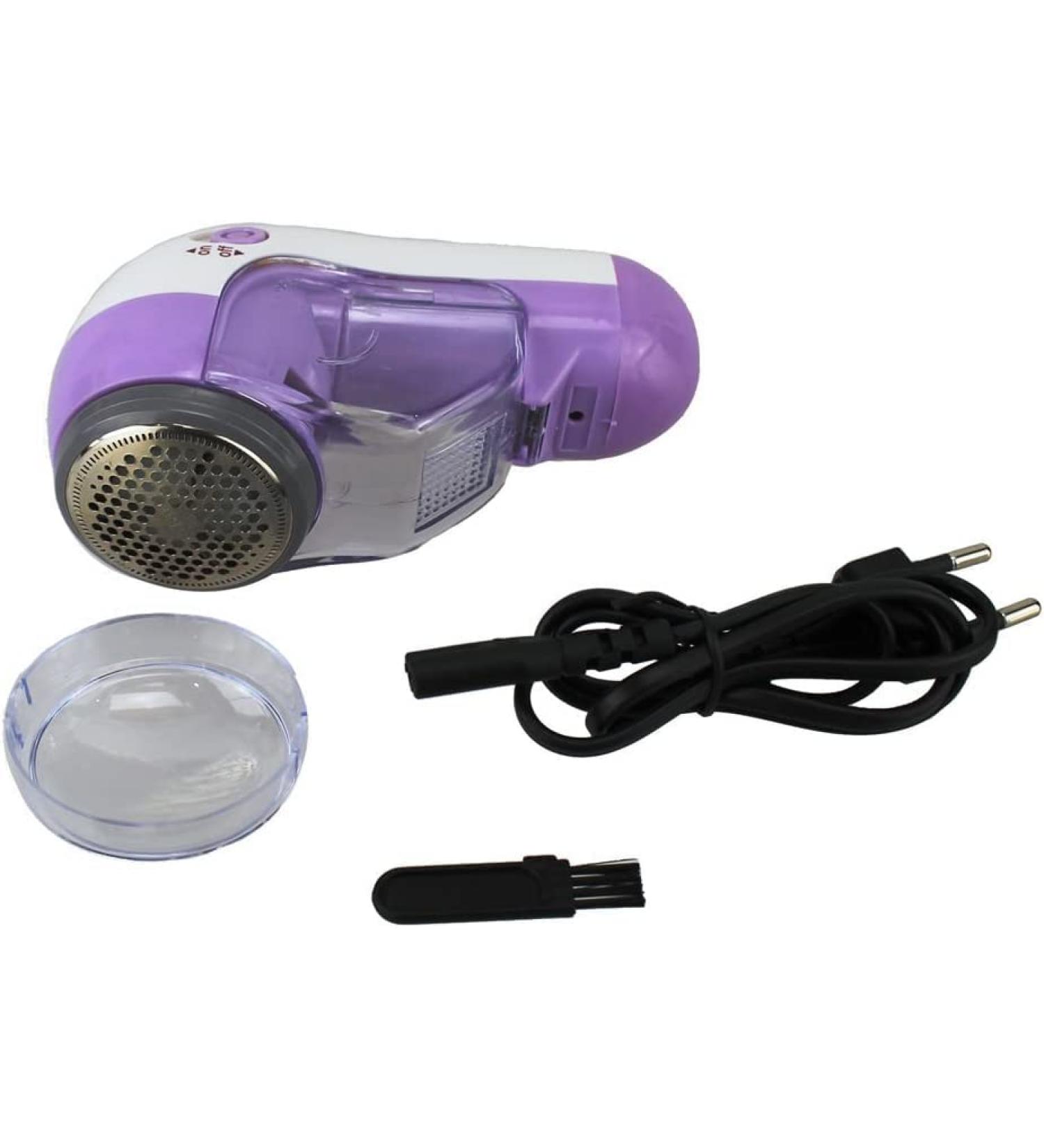 Lint remover with mains operation Lint shaver with collecting container Lint cutter Wool shaver Textile shaver (purple white)