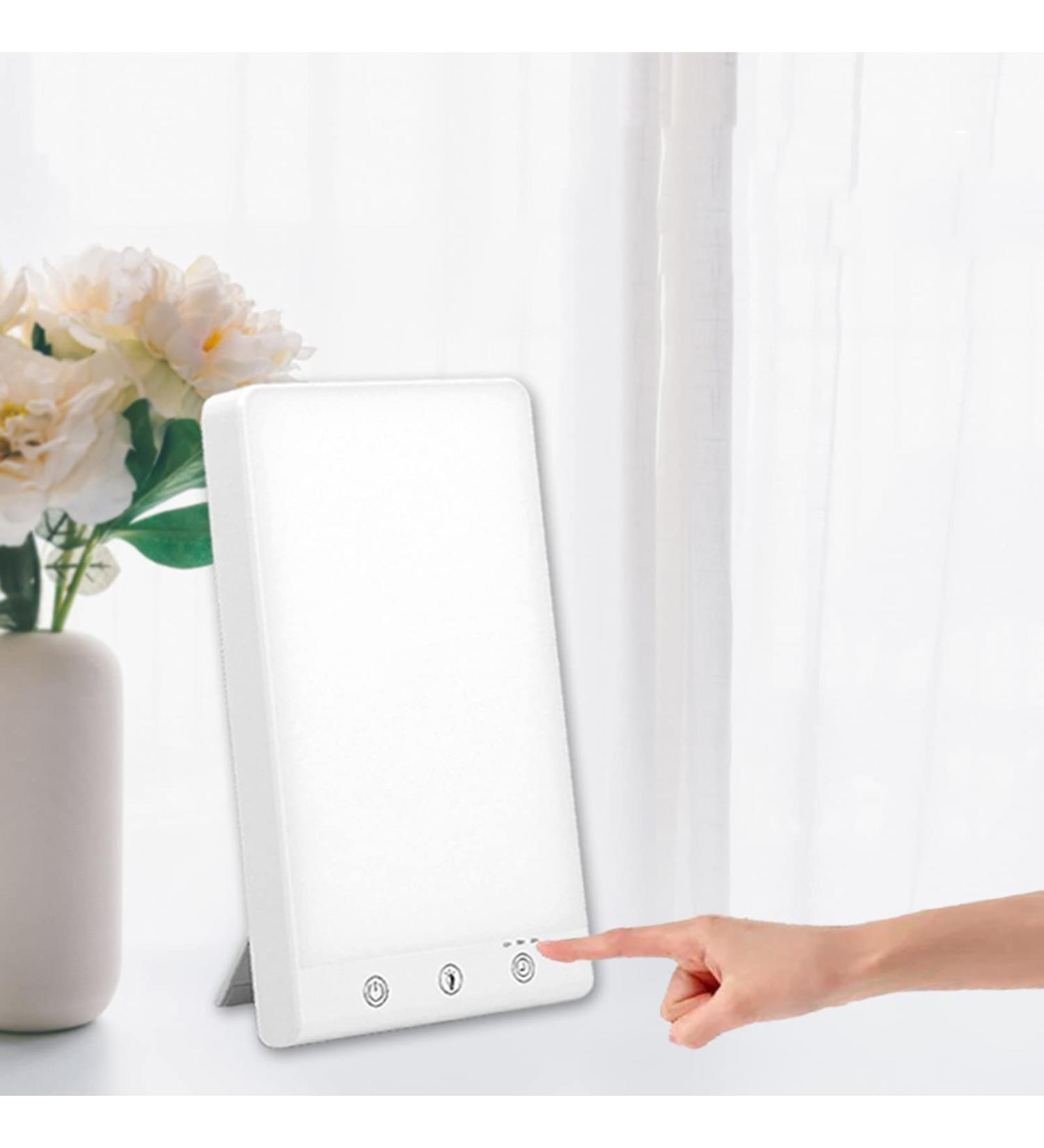 Light Therapy Lamp UV-Free 10000 Lux Timer Function Adjustable Brightness Cool White & Warm Light 90 Rotatable Stand - Buy Online on SooperMarket.com