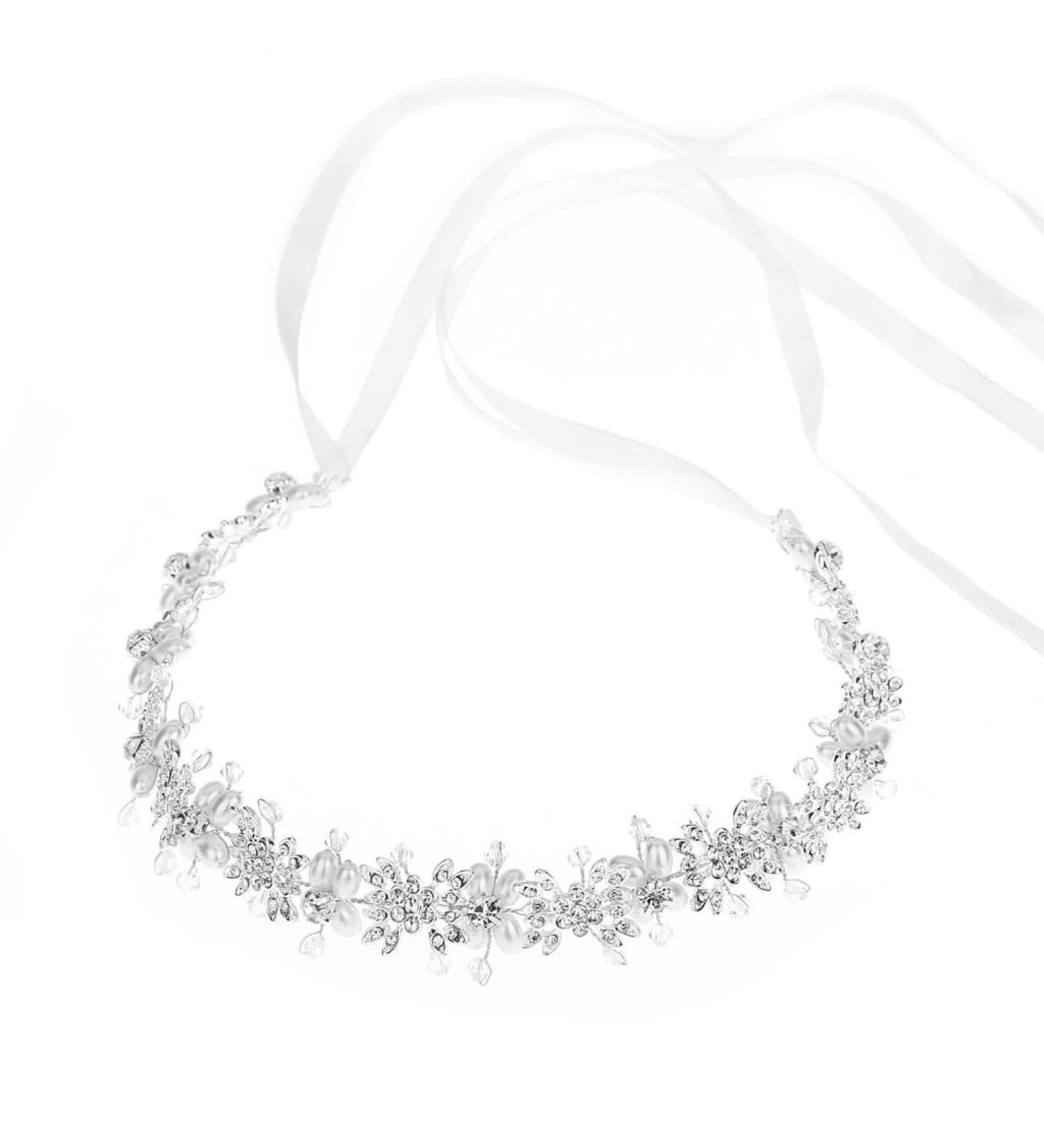 JSGHGDF Party Headband Flower Hairband s Headpiece Girls Headdress Bridal Shower Hair Accessories Silver - Buy Online on SooperMarket.com