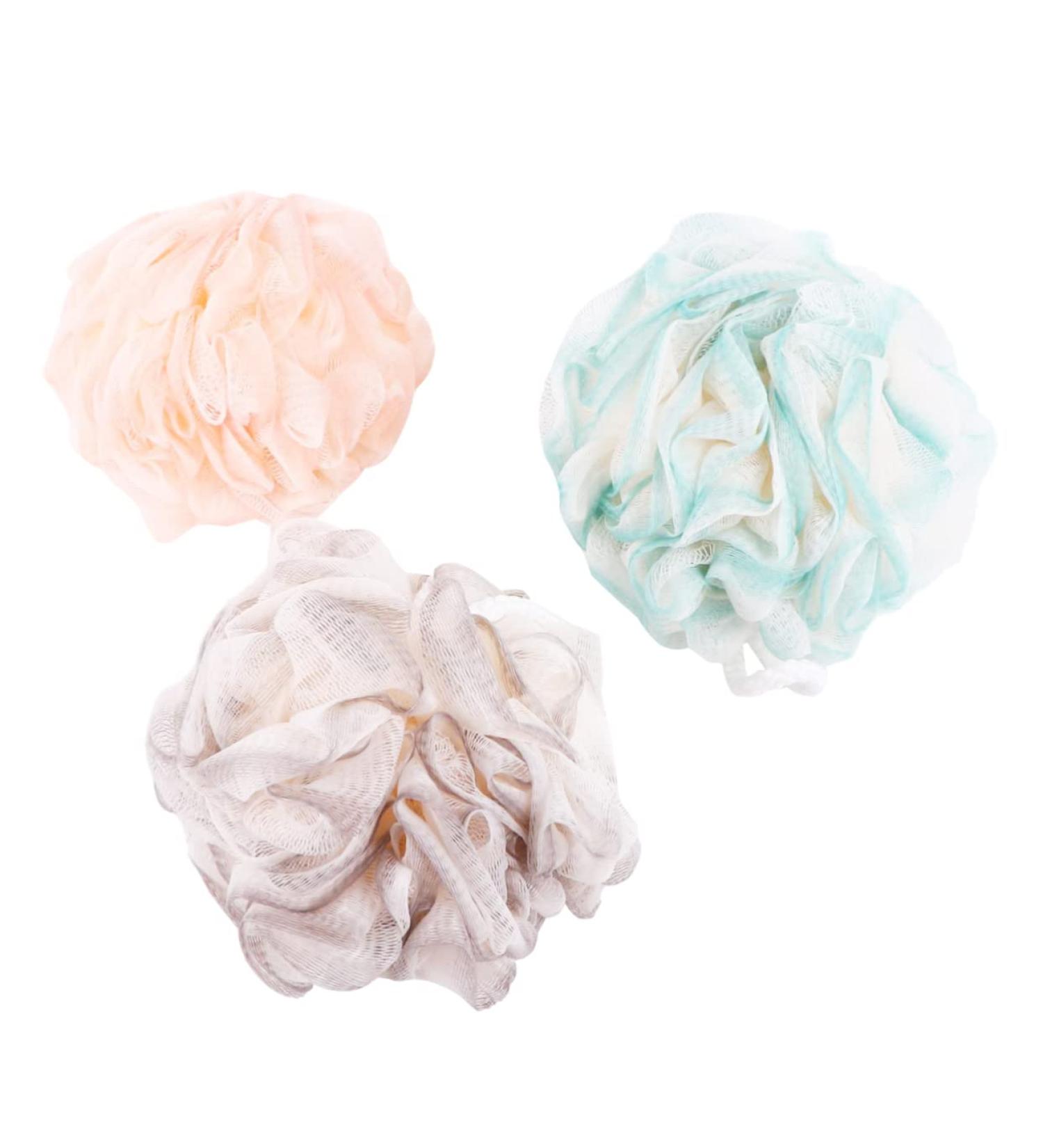 NOLITOY 3pcs Bath Ball Body Scruber Set | Japanese-Style Shower Grooming Gloves & Bath Sponges | Beauty Bathing Accessories - Buy Online on SooperMarket.com
