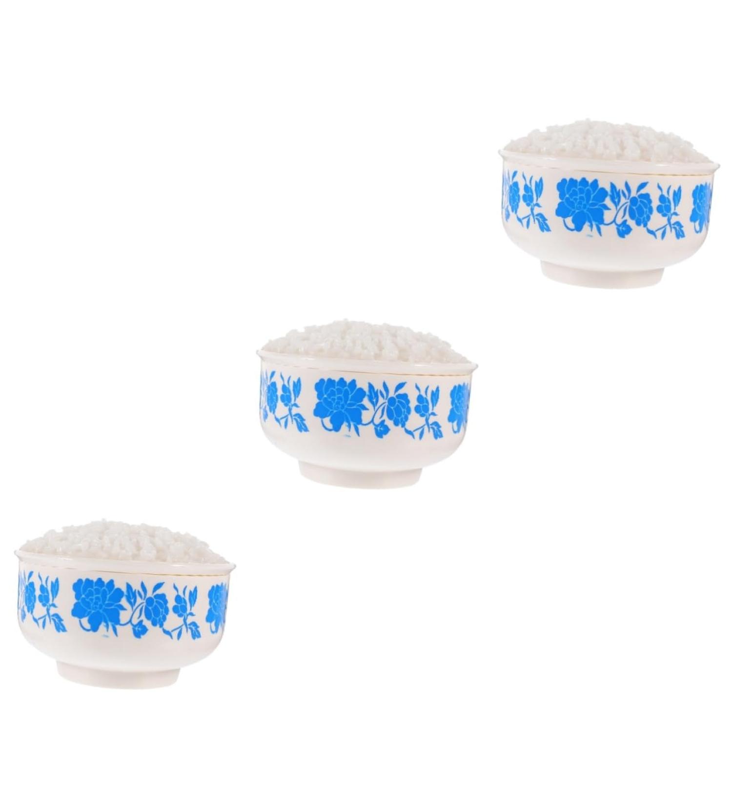 TOYANDONA 3pcs Simulated Rice Food Toys Models Decorative Cooked Rice Prop Simulated Cooked Rice Steamed Rice Model Simulation Cooked Rice Plastic Decor Fake Rice Ornaments Pvc Artificial 12.50X12.50X8.50CMx3pcs 1 - Buy Online on SooperMarket.com