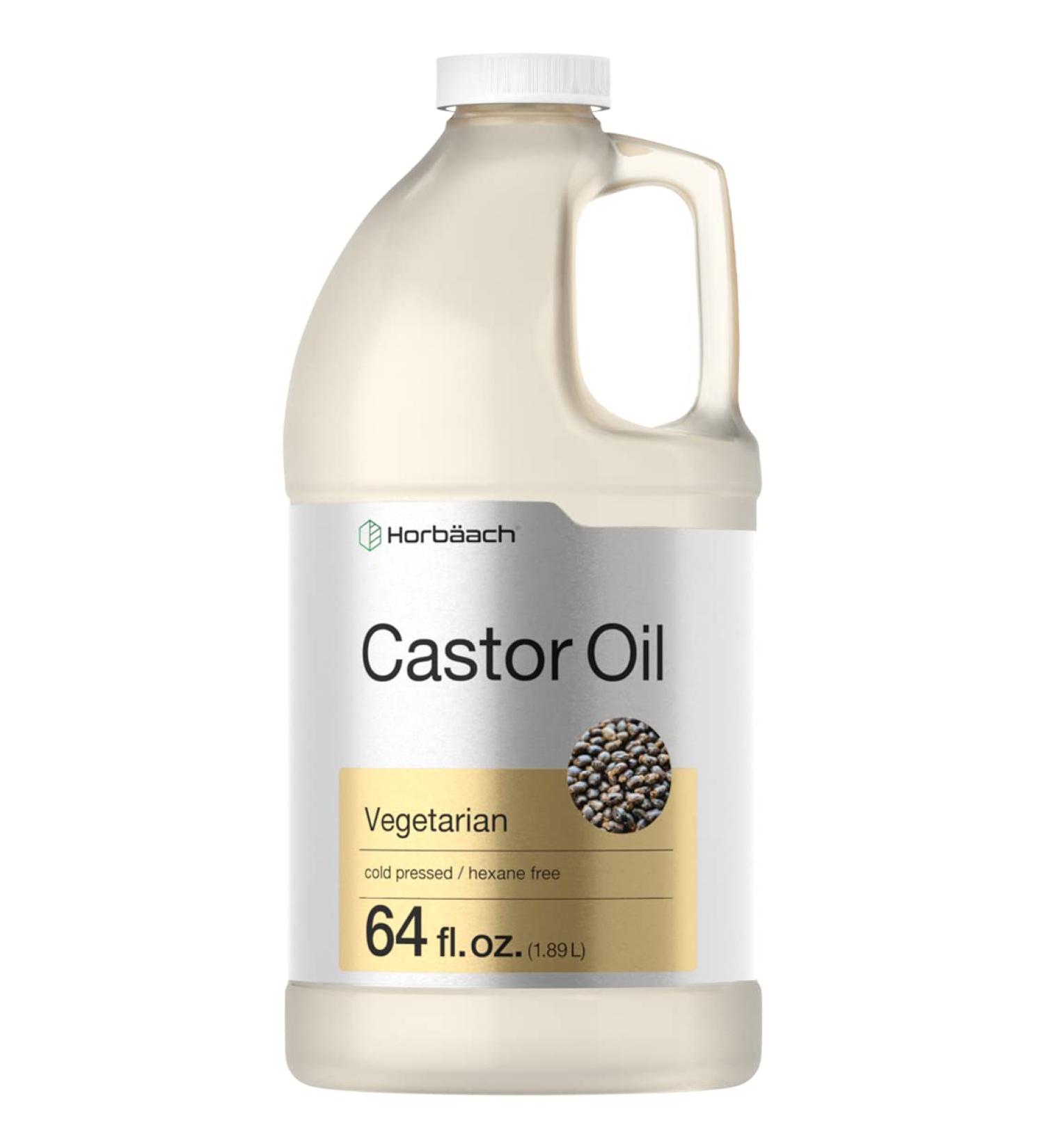 Horbaach Castor Oil 64oz - Cold Pressed, Hexane Free for Hair, Eyelashes & Eyebrows - Vegetarian, Non-GMO - Buy Online on SooperMarket.com