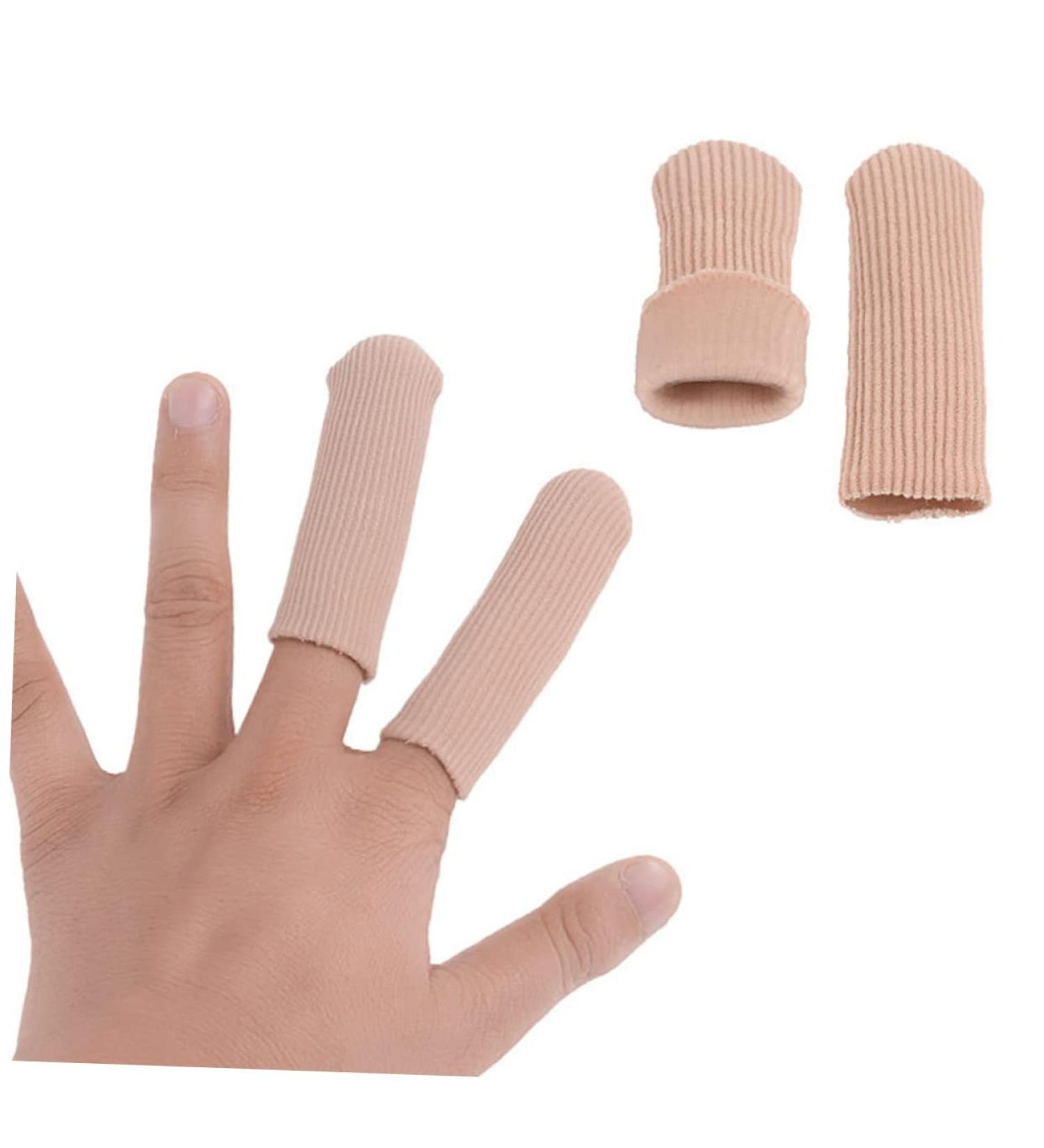 Lurrose 4pcs Silicone Gel Thumb Toe Protectors - Foot Cap Gel Pad Sleeves for Toe and Thumb - Nylon Sleeve Buffer Tube - Finger Cot Toe Cover - Thumb Picture 1 - Buy Online on SooperMarket.com