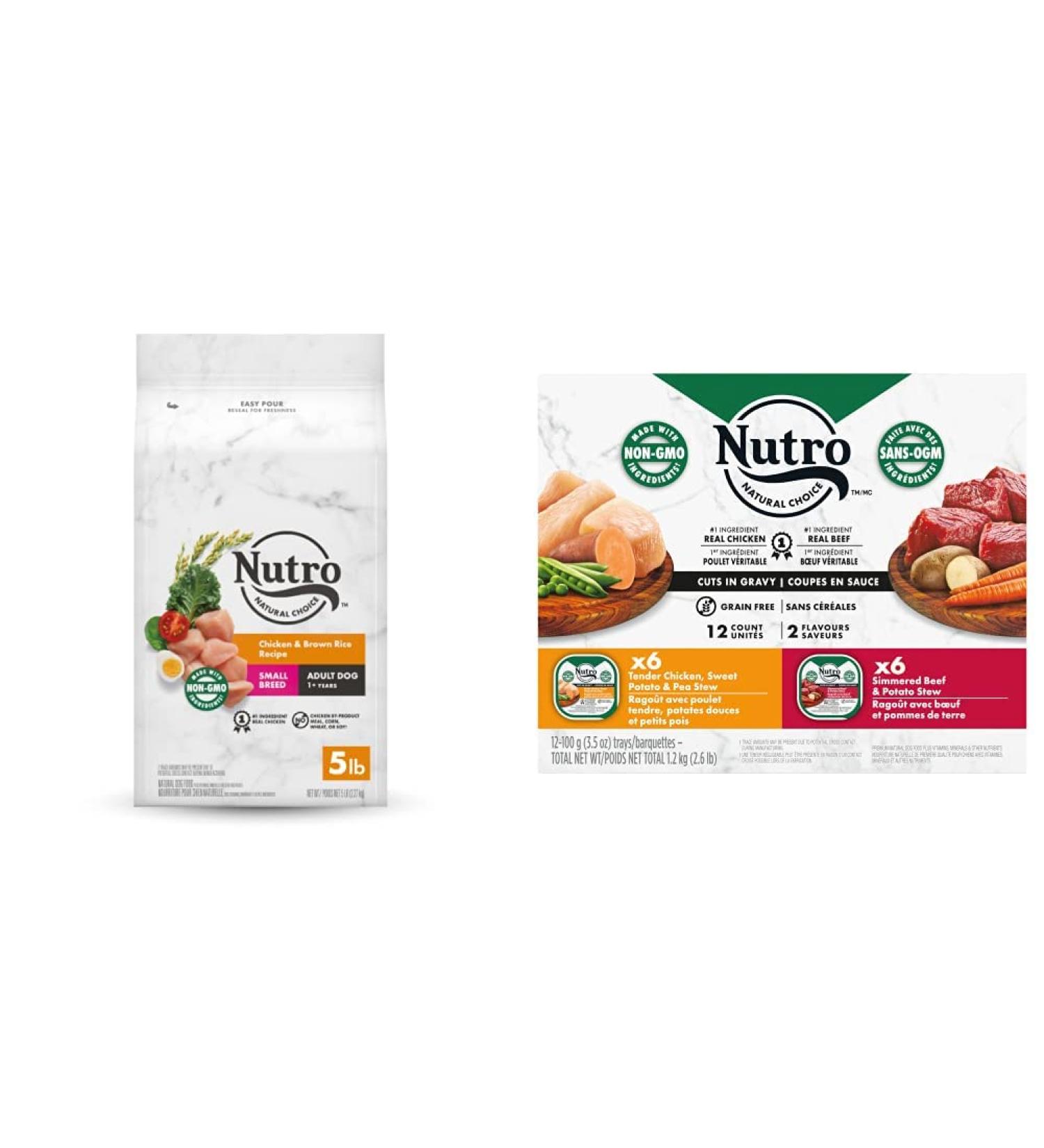 NUTRO NATURAL CHOICE Small Breed Adult Dry Dog Food + NUTRO Wet Dog Food Cuts in Gravy Bundle Small Adult + Dog Food 12x100g Chicken 2.27 kg (Pack of 1) - Buy Online on SooperMarket.com