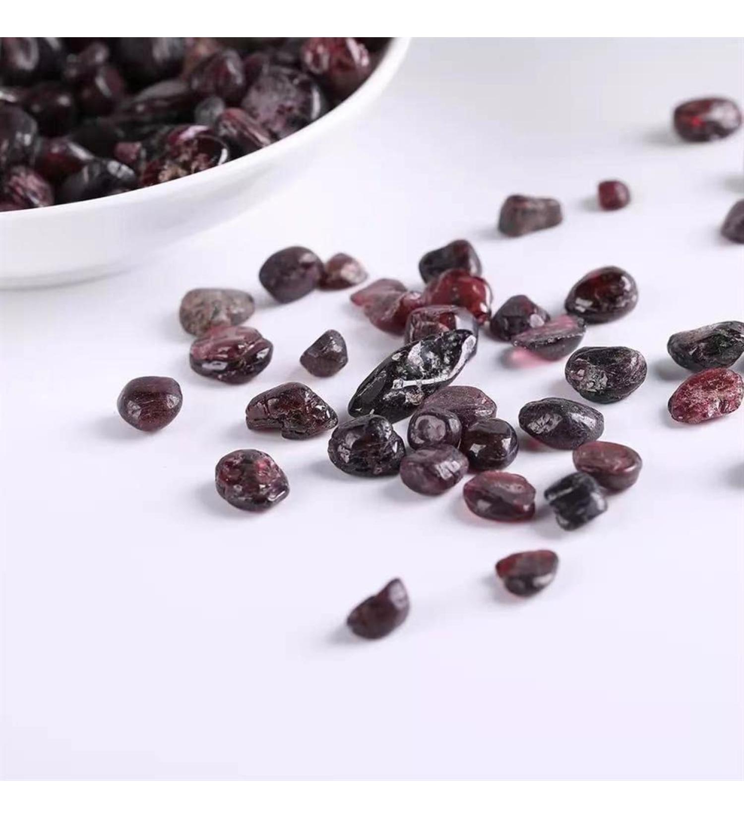 Natural Crystals and Stones 100g 7mm-9mm Natural Red Garnet Quartz Stone Gravel Ornaments for Gift for Decoration kaixun - Buy Online on SooperMarket.com