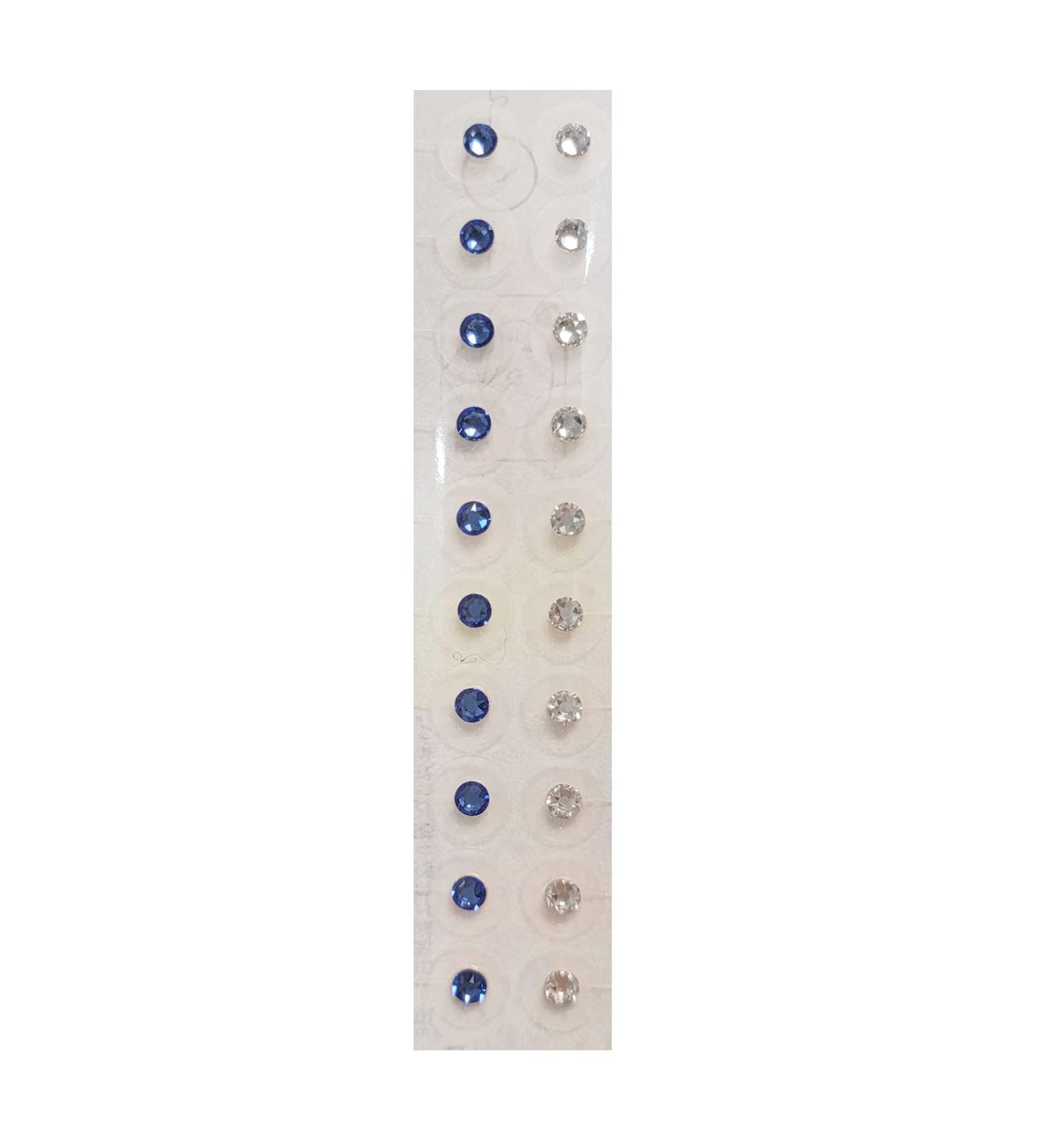Blue and White Crystal Gem Stone Magnetic 24k Gold Bead Clear Tape Auricular Sticker Ear Seeds Ear Acupuncture - Buy Online on SooperMarket.com