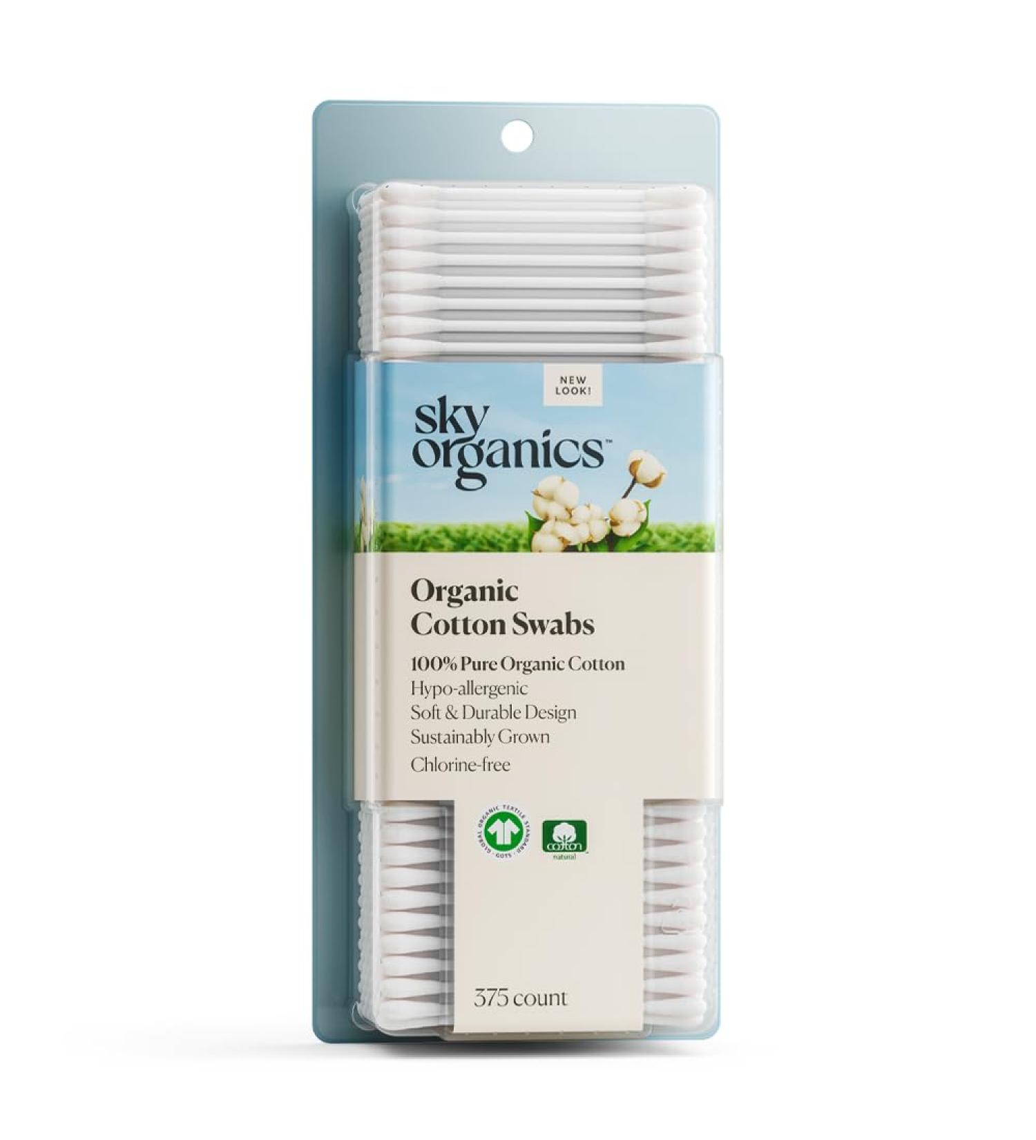 Sky Organics Bio Cotton Buds - 100% Pure GOTS-Certified Organic for Sensitive Skin | 375 Count Beauty & Body Care - Buy Online on SooperMarket.com