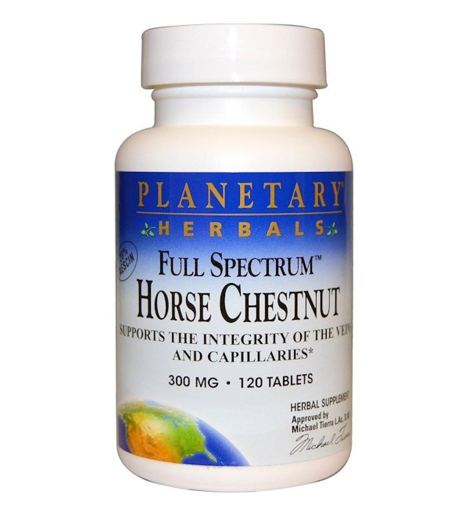 Planetary Herbals Full Spectrum Horse Chestnut 300 mg 120 Tablets