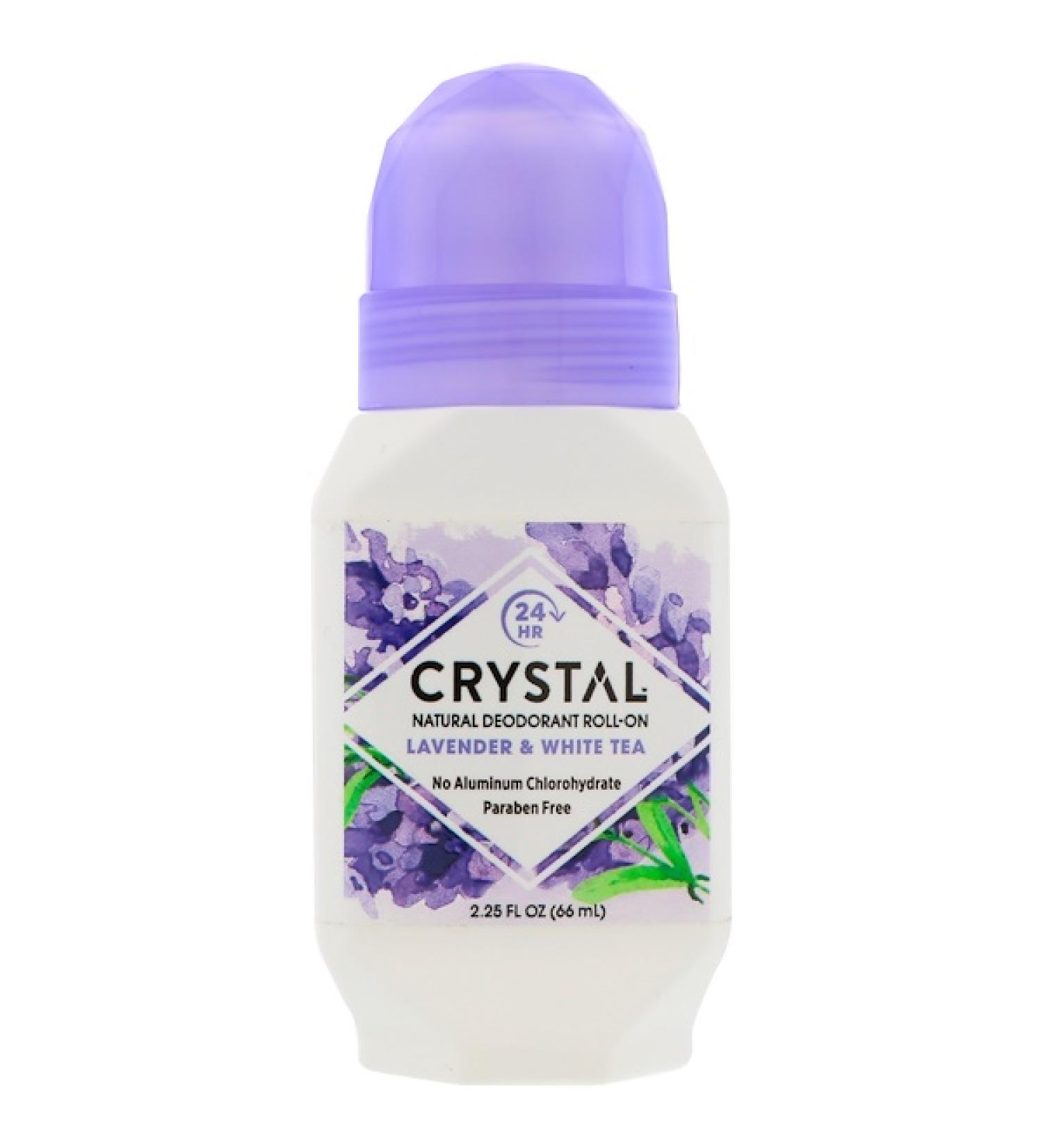 Crystal Body Deodorant Natural Deodorant Roll-On Lavender & White Tea 2.25 fl oz (66 ml)