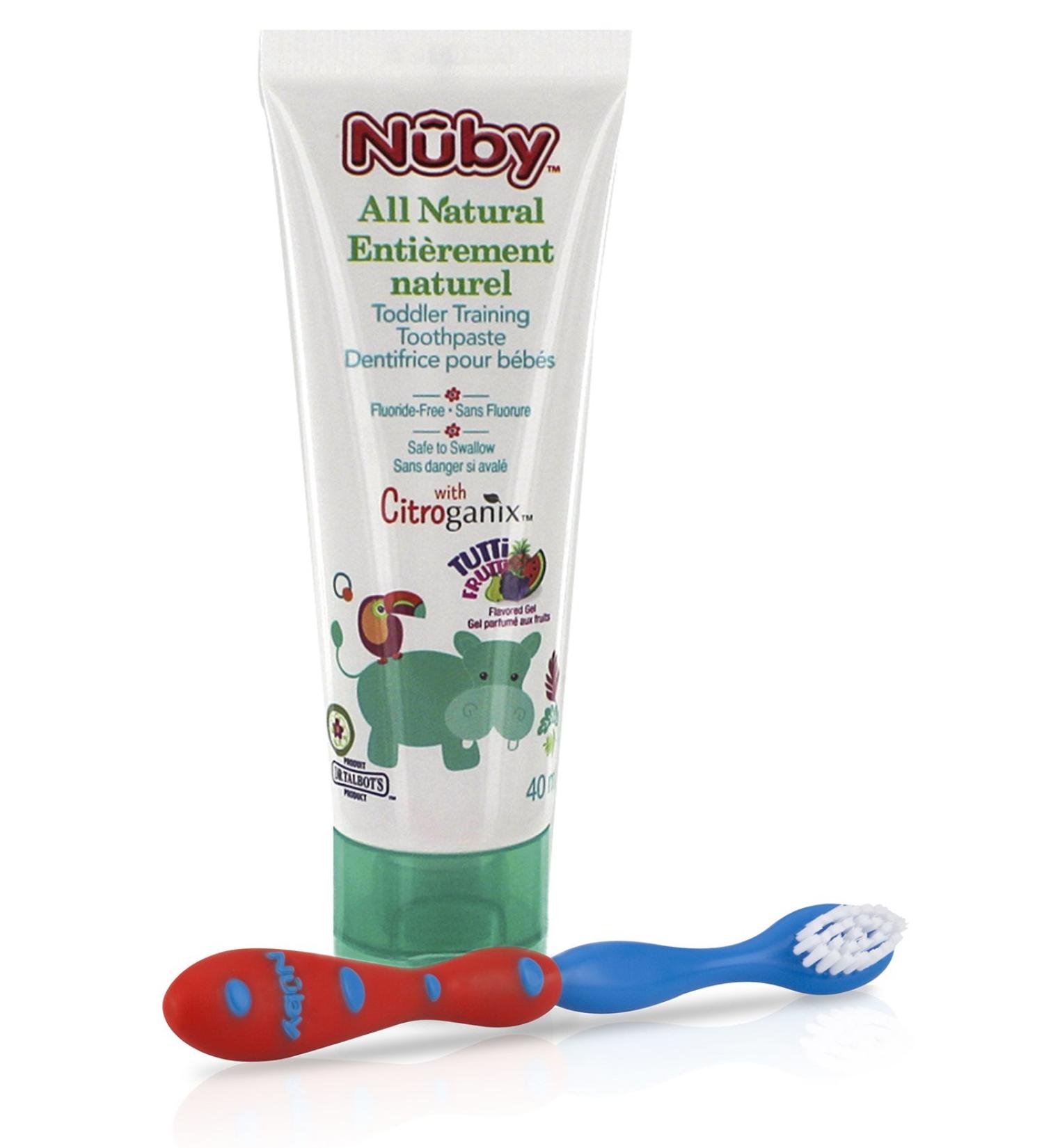 Nuby Citroganix Toddler Toothpaste with Toothbrush - Red/Blue - Buy Online on SooperMarket.com