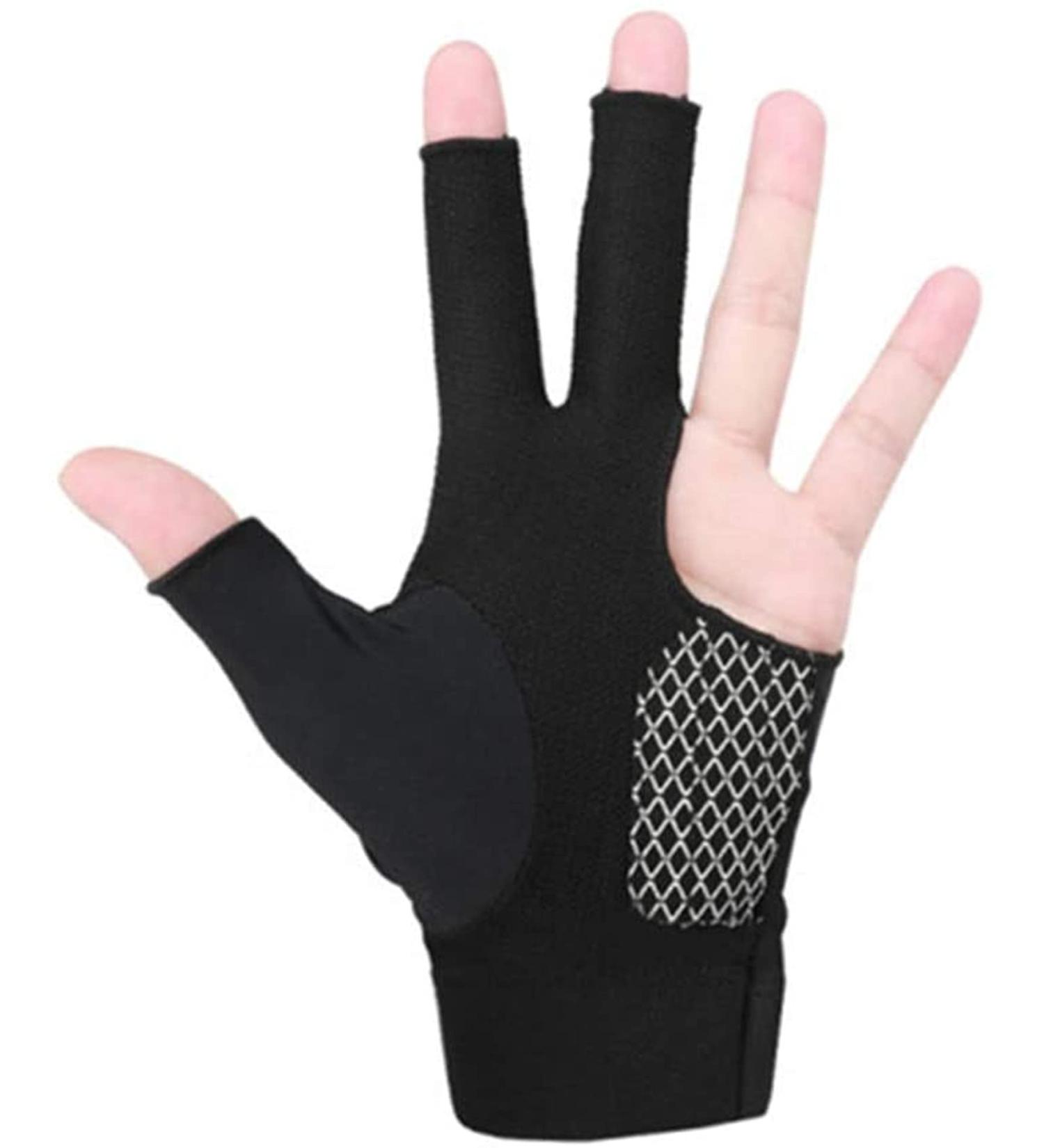 Pool Glove Left Hand for Billiards - Elastic Lycra Billiards Glove for Men and Women - 3 Finger Show Gloves for Billiard Shooters - Ideal for Carom, Pool, Snooker Cue Sport - 1PCS - Buy Online on SooperMarket.com