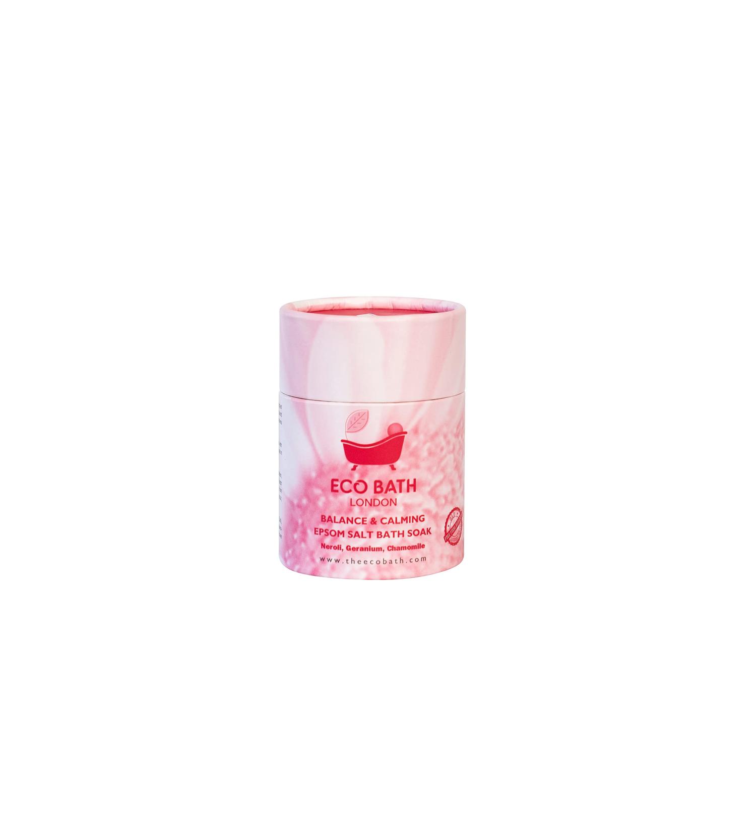 Balance and Calming Epsom Salt Bath Soak 250g Tube | Neroli, Geranium, Chamomile Essential Oils | Magnesium Bath Salts for Post-Workout | Eco Bath London - Buy Online on SooperMarket.com