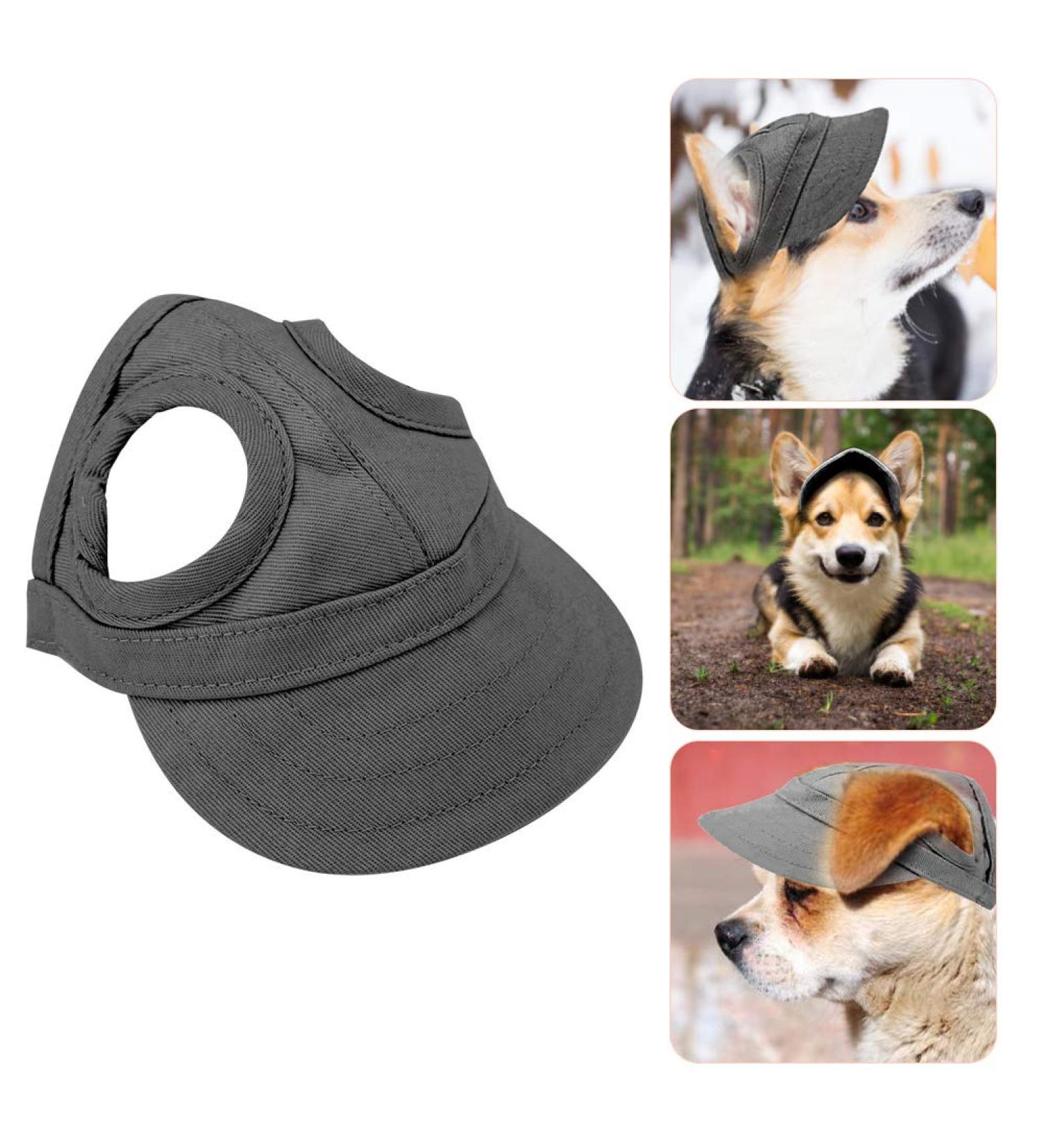 Adjustable Baseball Cap for Pets - Dog Sport Hat with Ear Holes - Summer Travel Dog Sun Hat (L-Black) - Buy Online on SooperMarket.com
