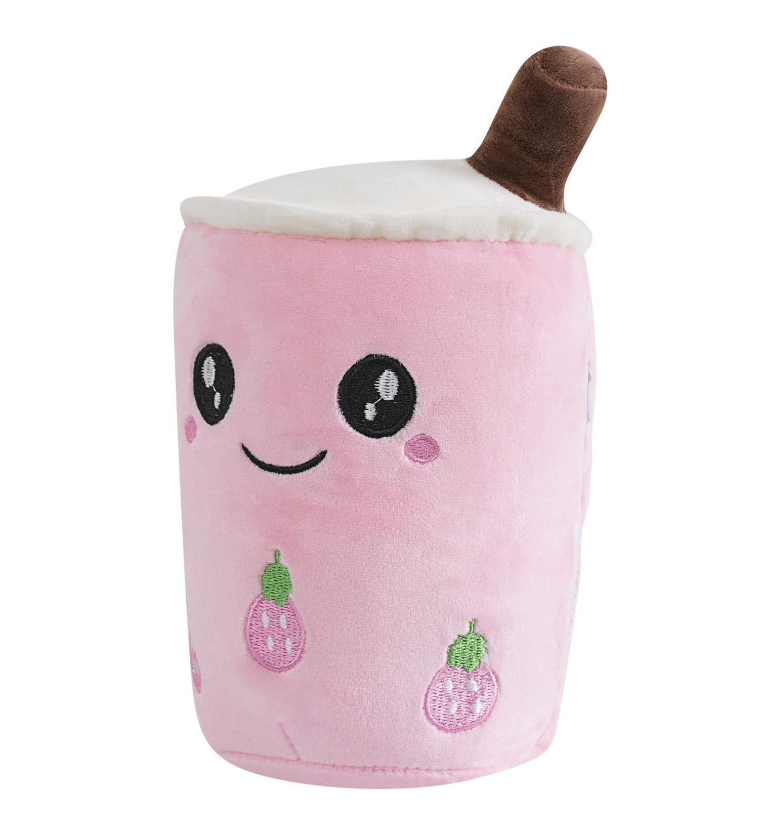 Anboor Bubble Tea Plush Pillow - Strawberry 25cm | Cute and Soft Stuffed Animal Toy for Kids | Perfect Gift for Baby and Children - Buy Online on SooperMarket.com