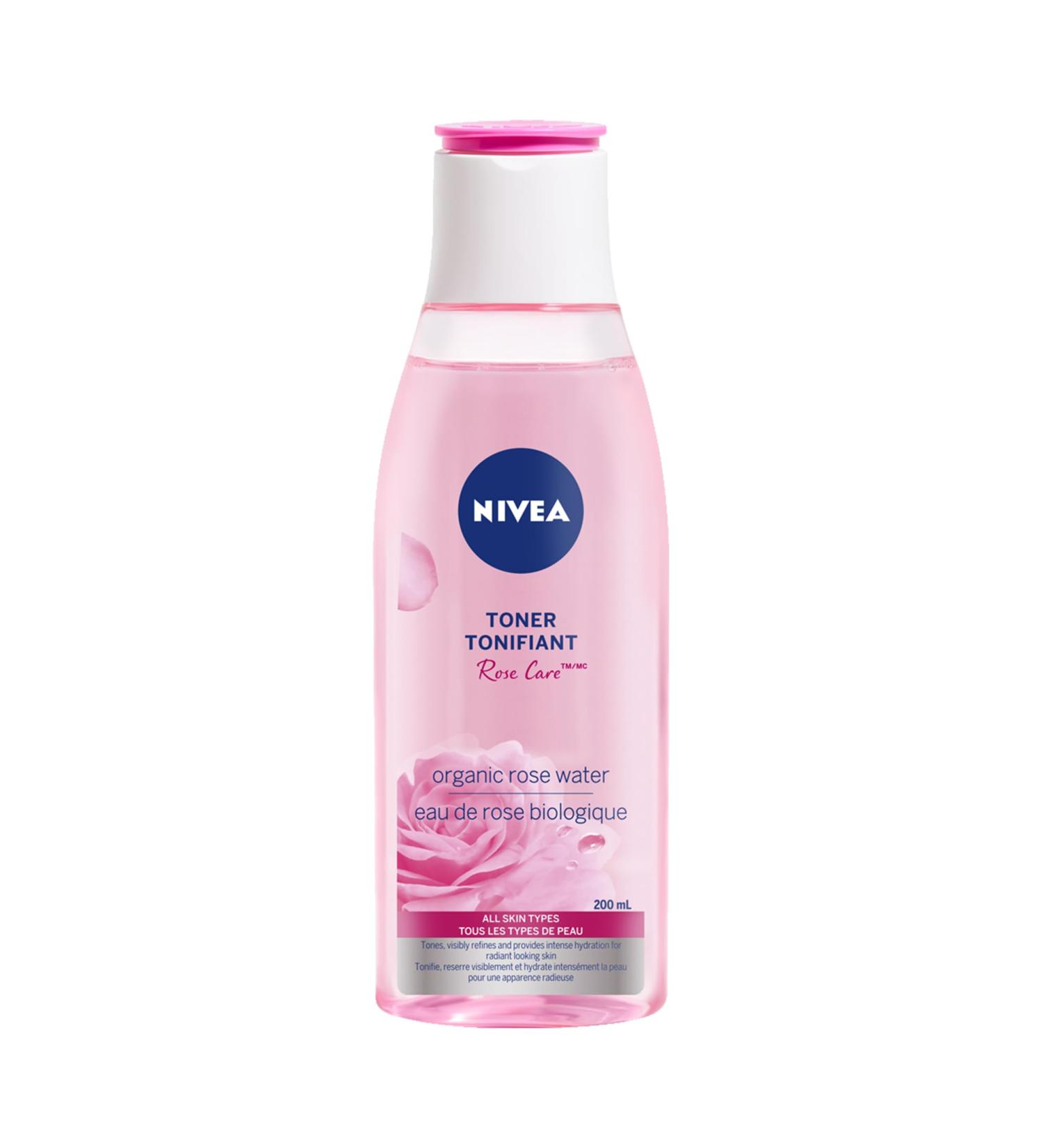 NIVEA Rose Care Face Toner for All Skin Types Rose Water for Face Tones and Refines Pores Rose Water Toner With No Drying Alcohol Dermatologically-Tested Skin Care 200mL Transparent - Buy Online on SooperMarket.com