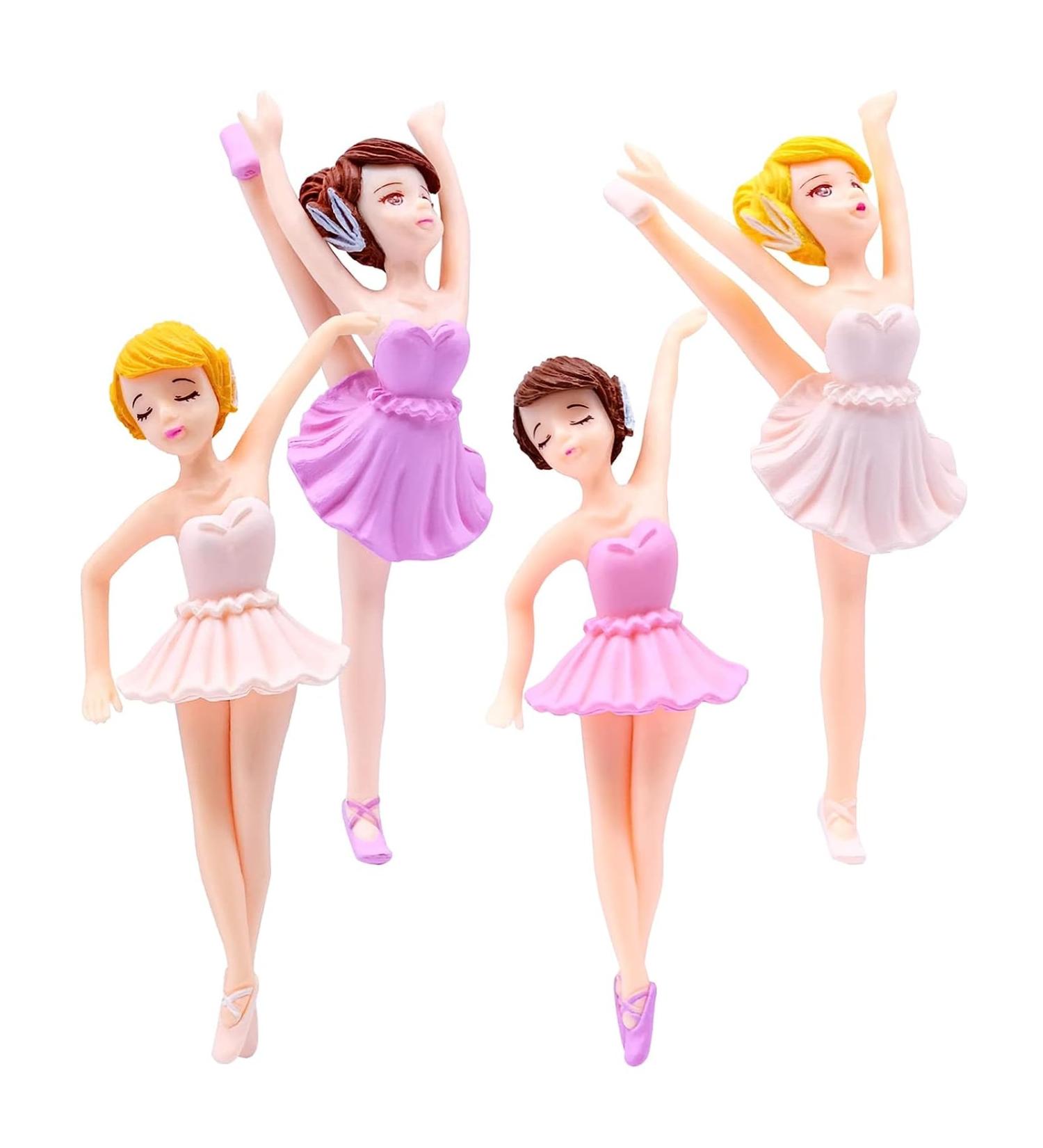 4Pcs Ballet Girl Birthday Cake Toppers Ballet Girl Birthday Cake Decoration Lovely Ballet Dancer Cake Ornament Ballet Dancer Cake Topper for Party Birthday Wedding - Buy Online on SooperMarket.com