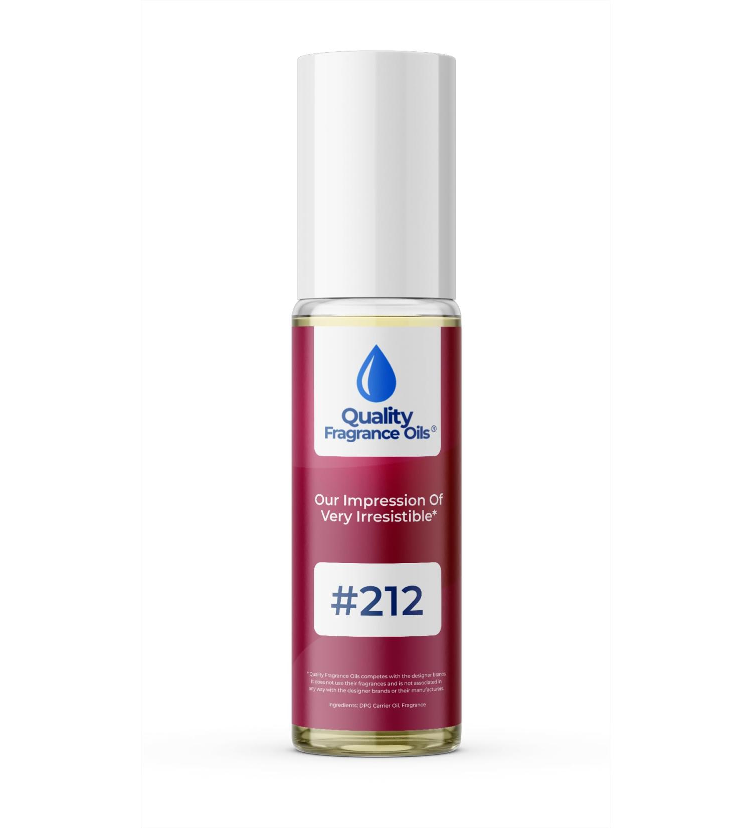 Quality Fragrance Oils' Impression #212 Inspired by Very Irres. for Women (10ml Roll On) Very Irres. for Women Impression #212 0.34 Fl Oz (Pack of 1)