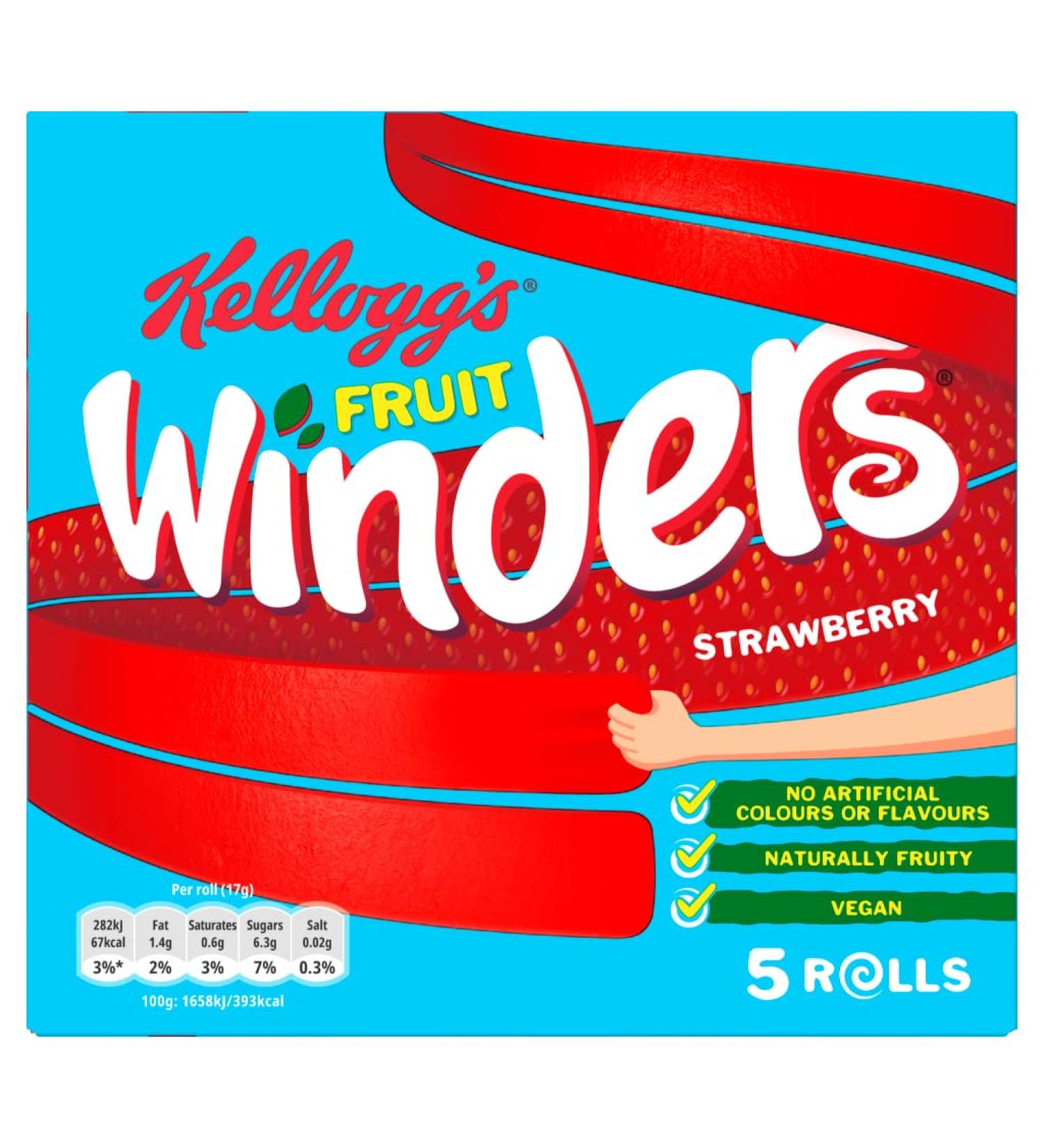 Kellogg's Fruit Winders Strawberry Snack 5 x 17g - Buy Online on SooperMarket.com