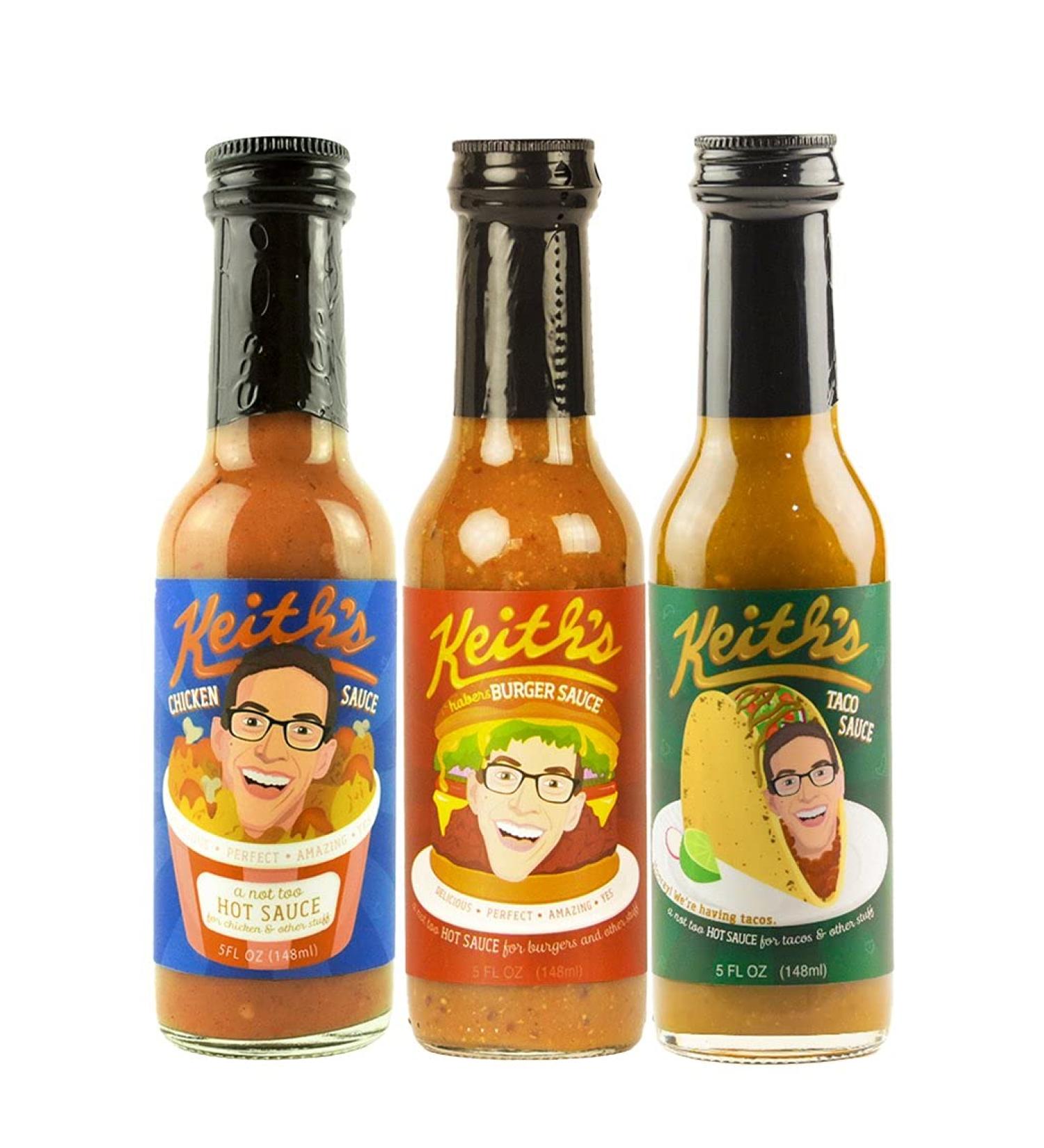 Keith's Hot Sauce Trio - Chicken, Burger & Taco Sauces - 5 Oz | Shop Now - Buy Online on SooperMarket.com