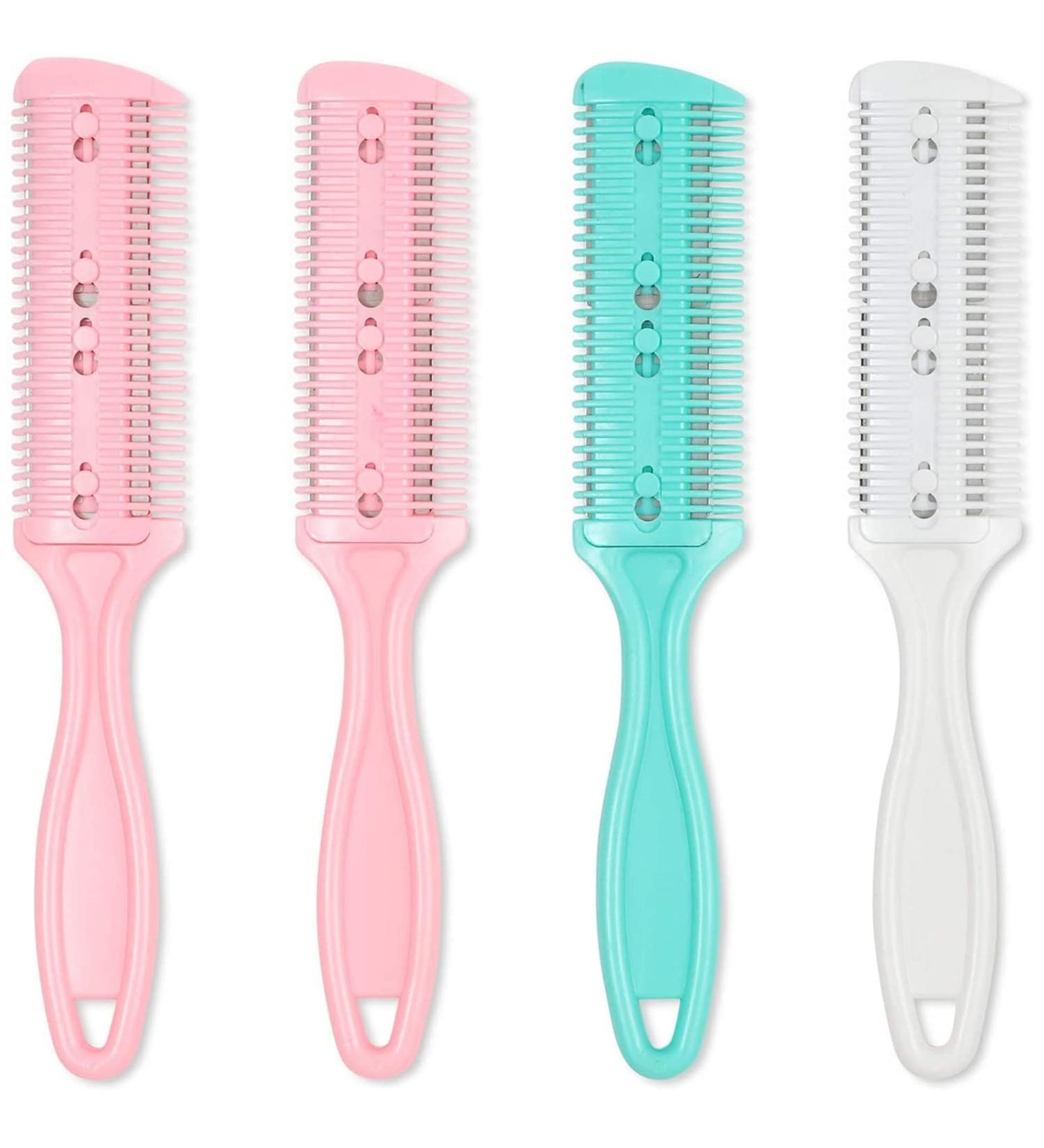 Glamlily 4 Pack Hair Thinning Razor Comb Set for Women - Assorted Colors, 7.1x1.2 inches - Buy Online on SooperMarket.com