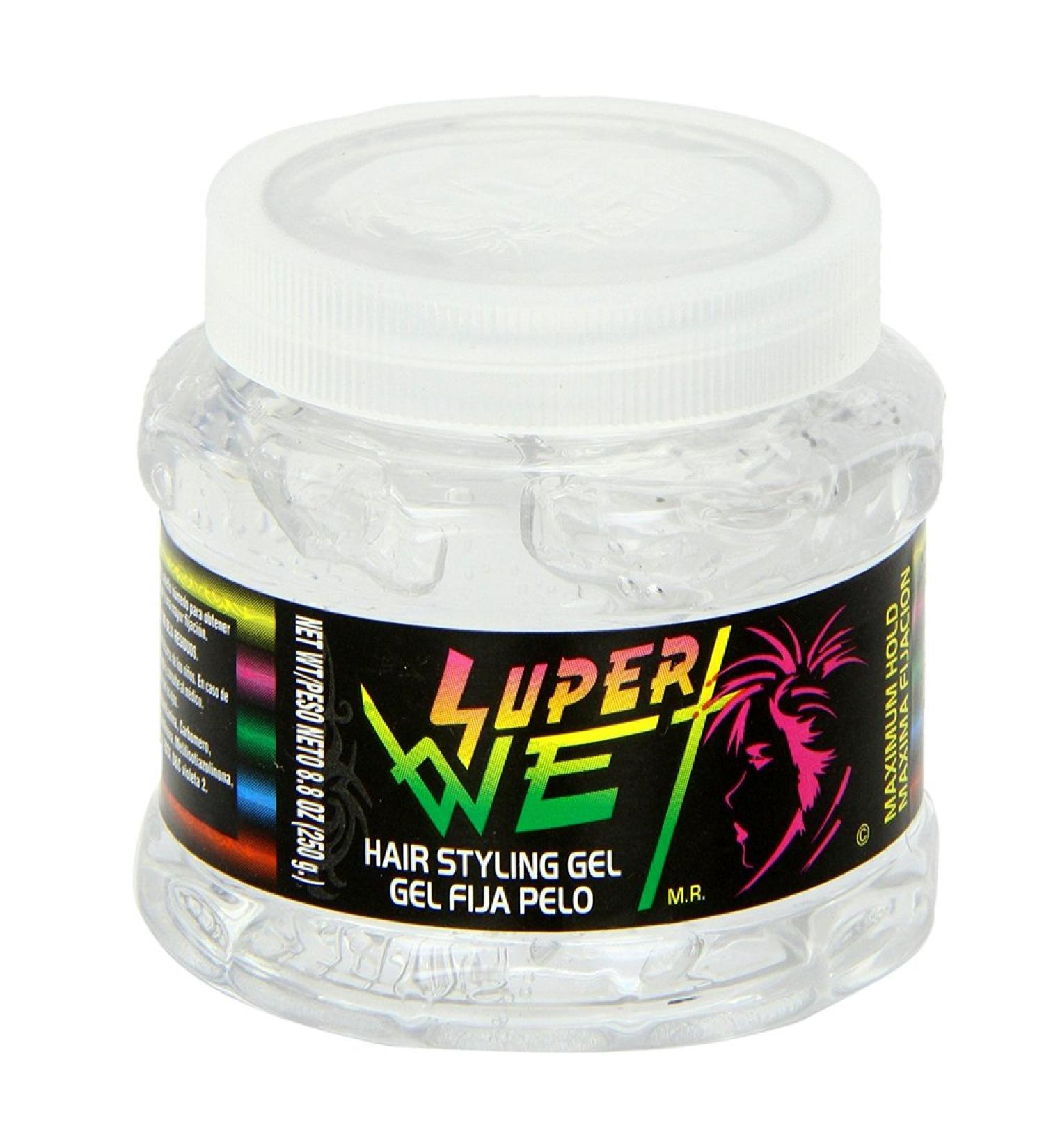 Super Wet Plus Hair Styling Gel 8 oz - Transparent Formula for Ultimate Hold - Buy Online on SooperMarket.com