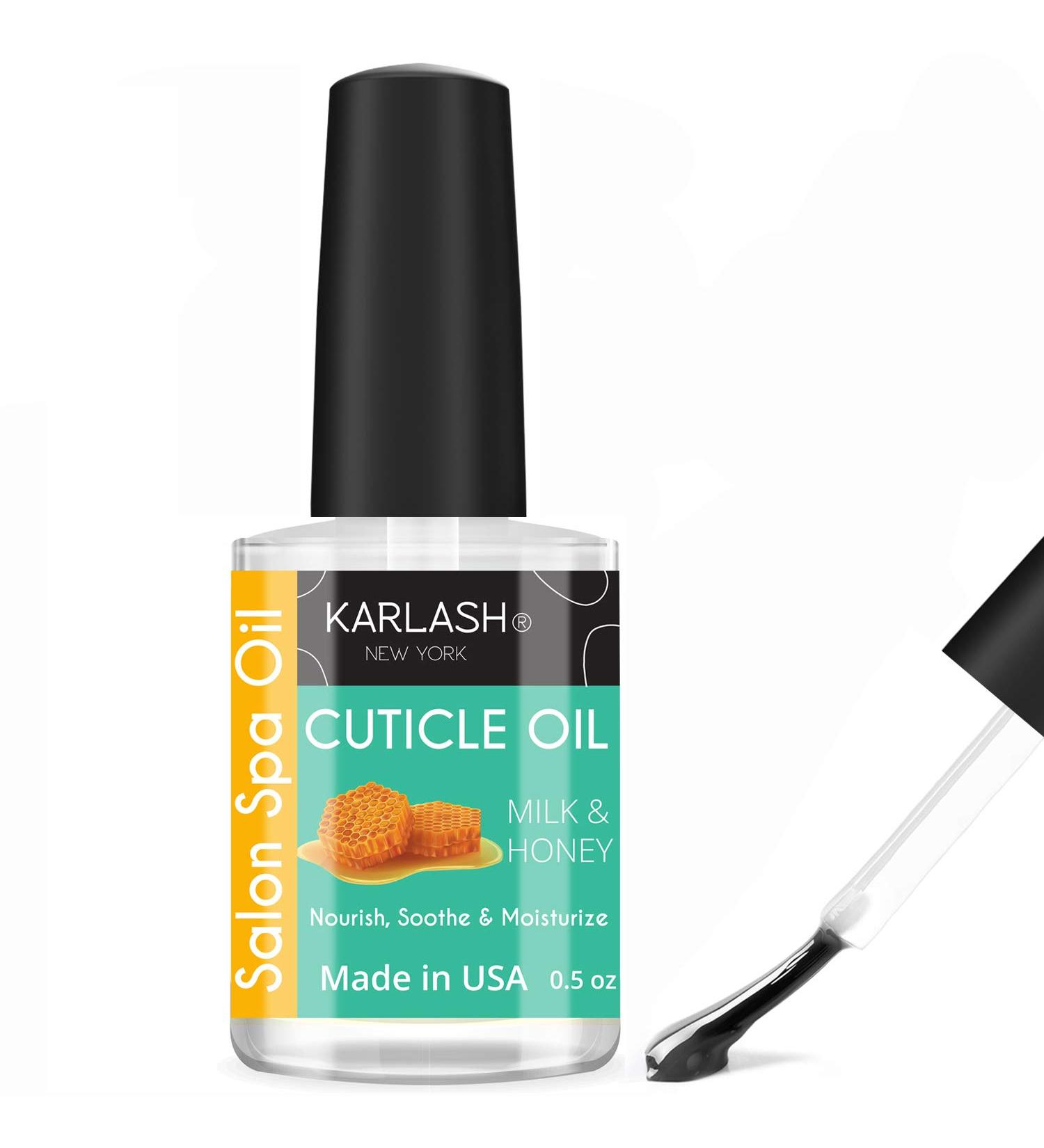 Karlash Salon Spa Brush On Cuticle Oil 0.5 oz - Milk and Honey Infused, Vitamin E Enriched for Healing and Moisturizing - Buy Online on SooperMarket.com