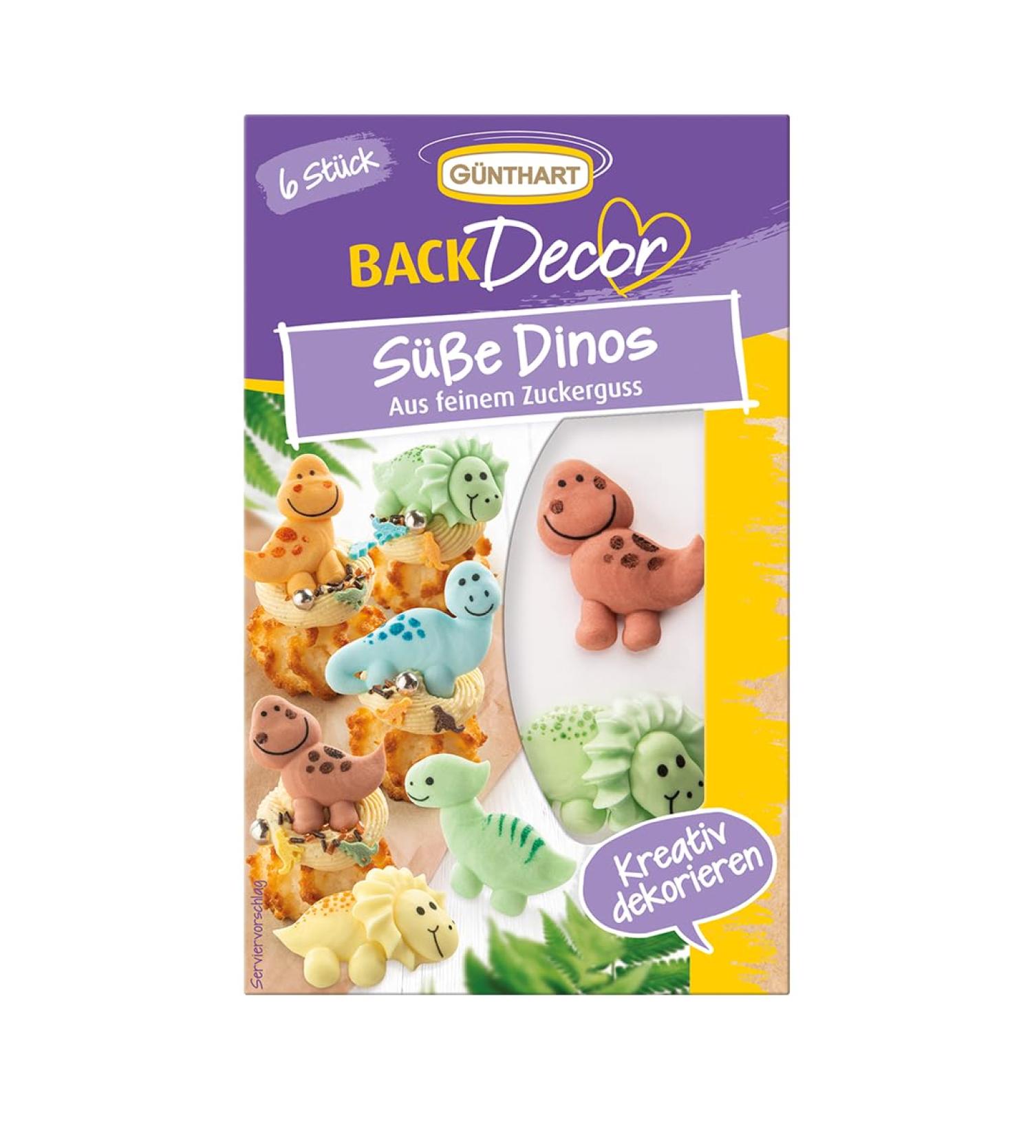 Shop G nthart BackDecor 6 Sweet Dinosaurs - Colorful Sugar Decorations for Dino Fans | 20g Pack - Buy Online on SooperMarket.com